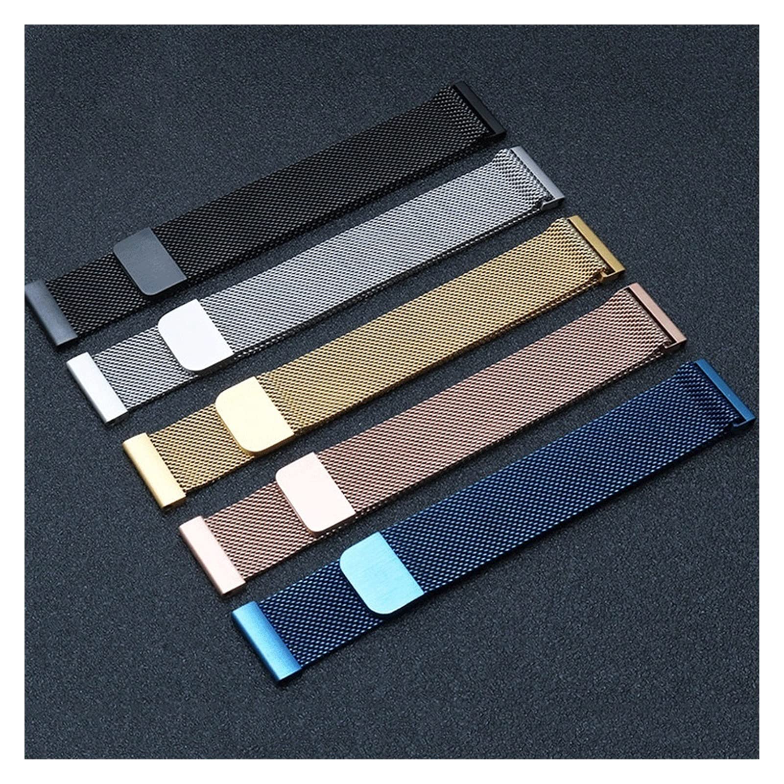 QHQQXN Correa de Reloj MANDE Malla Correa de Acero Inoxidable 12 14 15 16 18 20 22 mm Correa de Repuesto Metal /23 mm/Oro