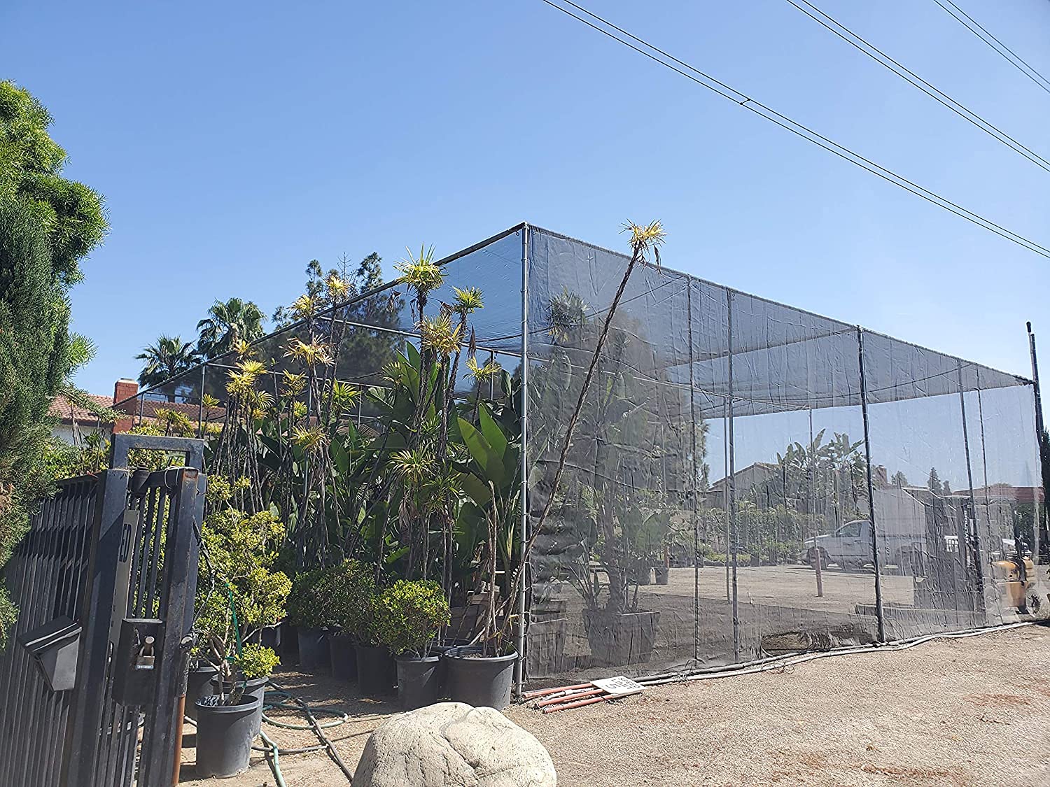 Black Mesh Shade Net Shade Tarp Construction Fence Dust and Wind Tarp Canopy Shade Panel Koi Pond Screen (XL Sizes) (6' X 100')