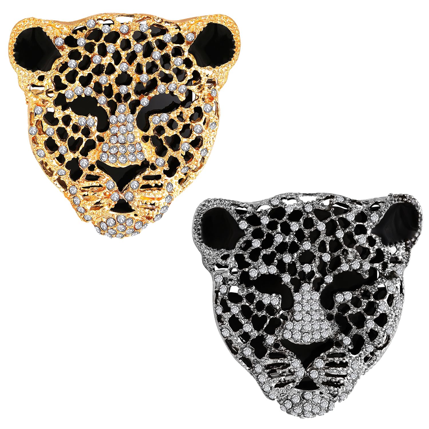 Combo 2 Lion Face Shaped Crystal Stone Studded Wedding Brooch/Lapel Pin for Men (CO1105769M)-image-32