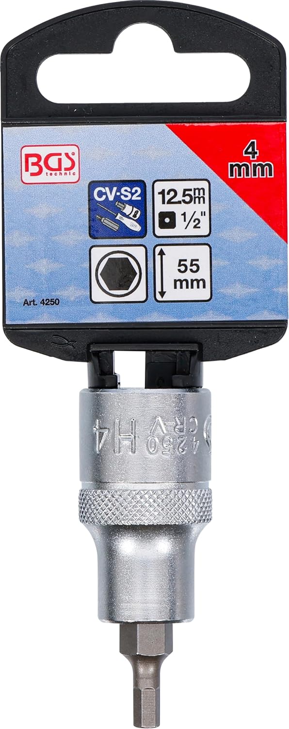 BGS 12.5 (1/2 Inch) Bit Hex Socket, 53 mm Long, 4 mm, 4250