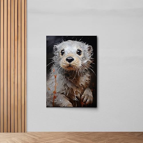 Miniatura 1 de Fox Mother Cub Print, In The Style Of Stencil,Based, Ivory, Kids Wall Art, Kids Wall Art Display, Mom And Baby Animal Art Print, Canvas Prints, Wall