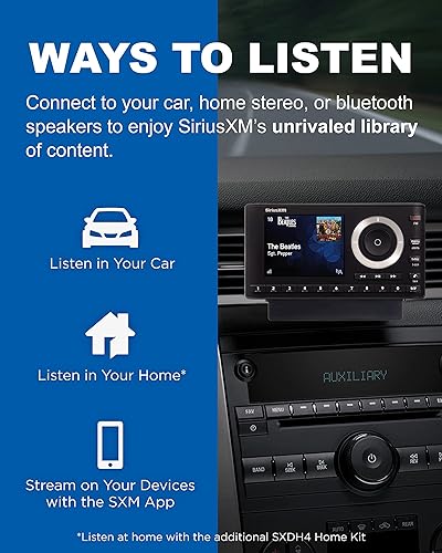 Miniatura 5 de SiriusXM SXPL1V1 Onyx Plus Radio Satelital con Kit para Vehículo – Fácil de Instalar, Disfruta de SiriusXM en Tu Sistema de Audio de Coche Existente
