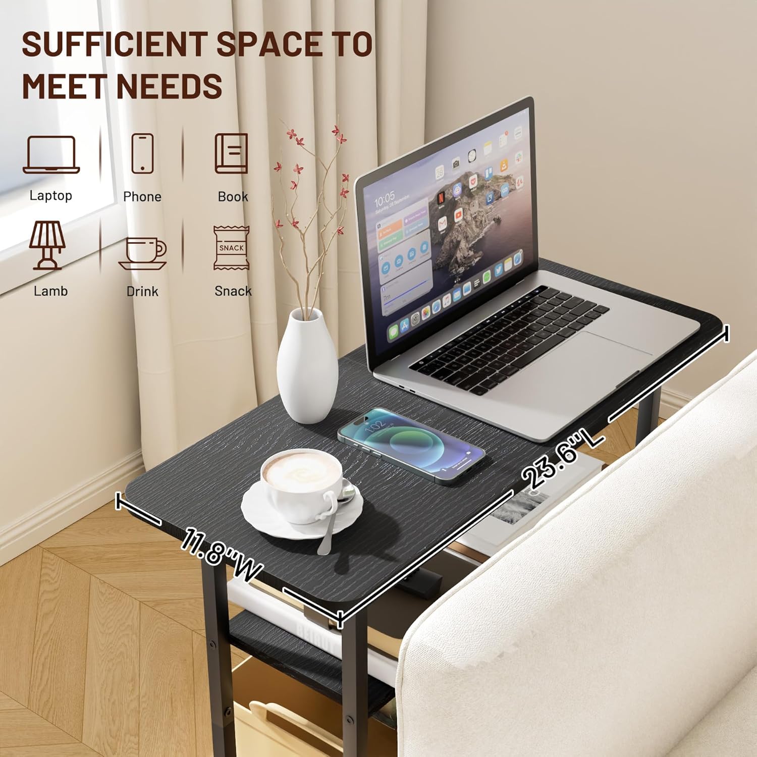 SLEEPING LB Side Table for Living Room, 3-Tier End Table for Small Space