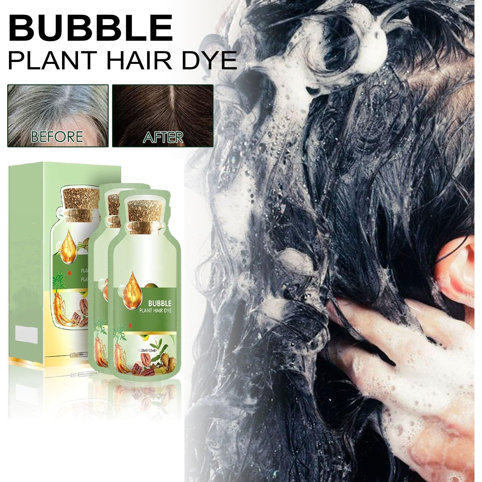 Amazon.com : Bubble Hair Dye, Pure Plant Extract Grey Hair Color