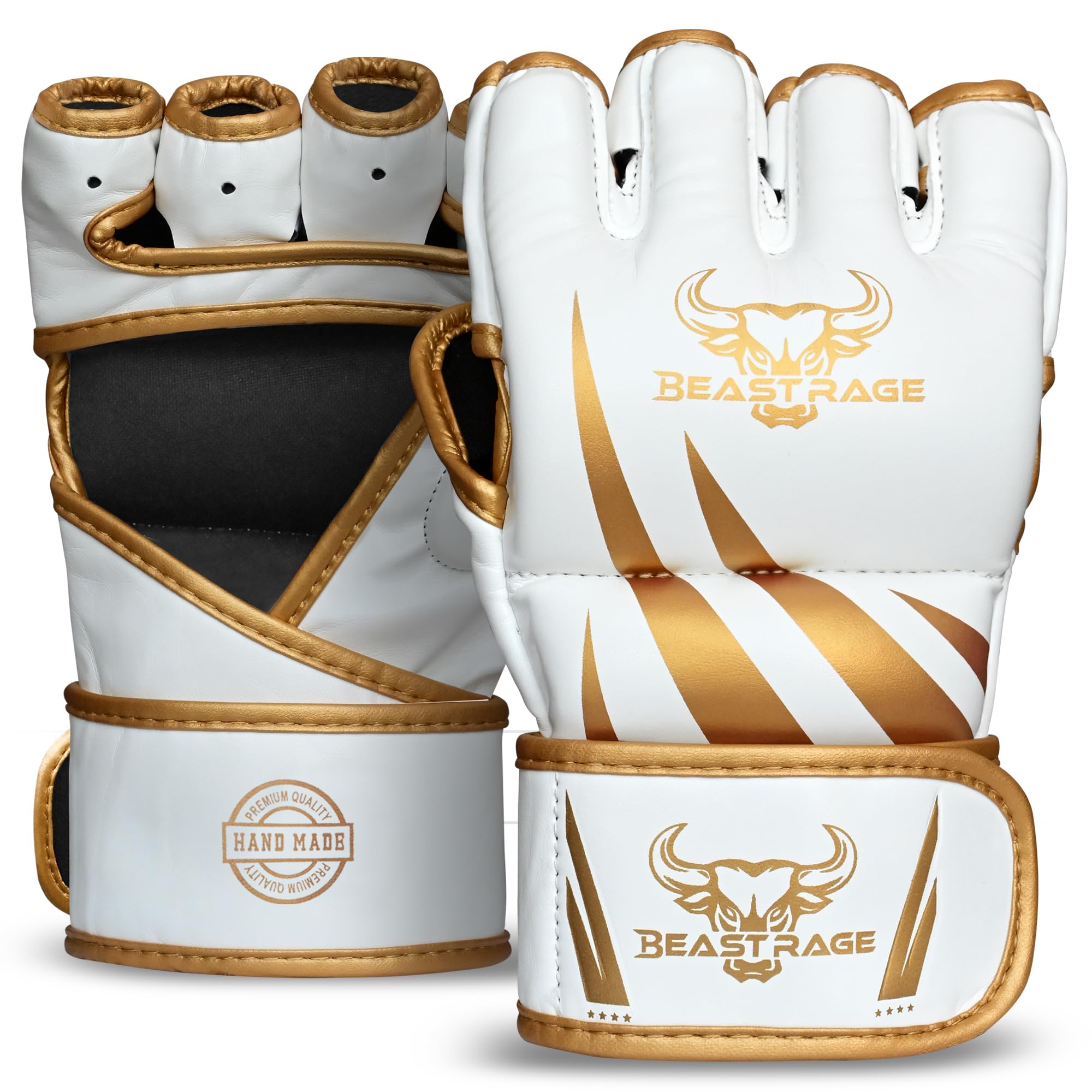 BEAST RAGE Guantes MMA para hombre grappling Muay Thai kickboxing con soporte muñeca almohadilla amortiguadora
