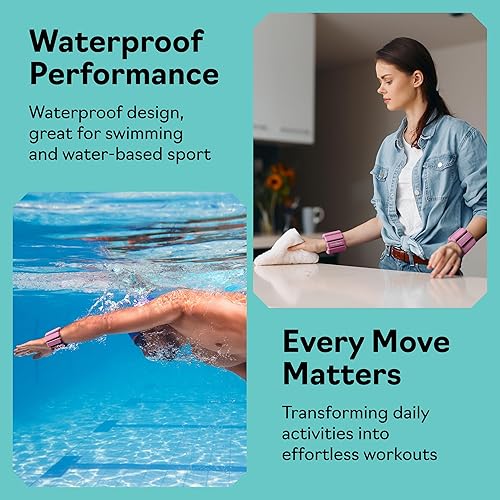 Miniatura 7 de Ankle Weights for Women and Wrist Weights for Women at Home - Arm and Leg Weights, Non-Slip Desig, Set of 2 (1 lb each)