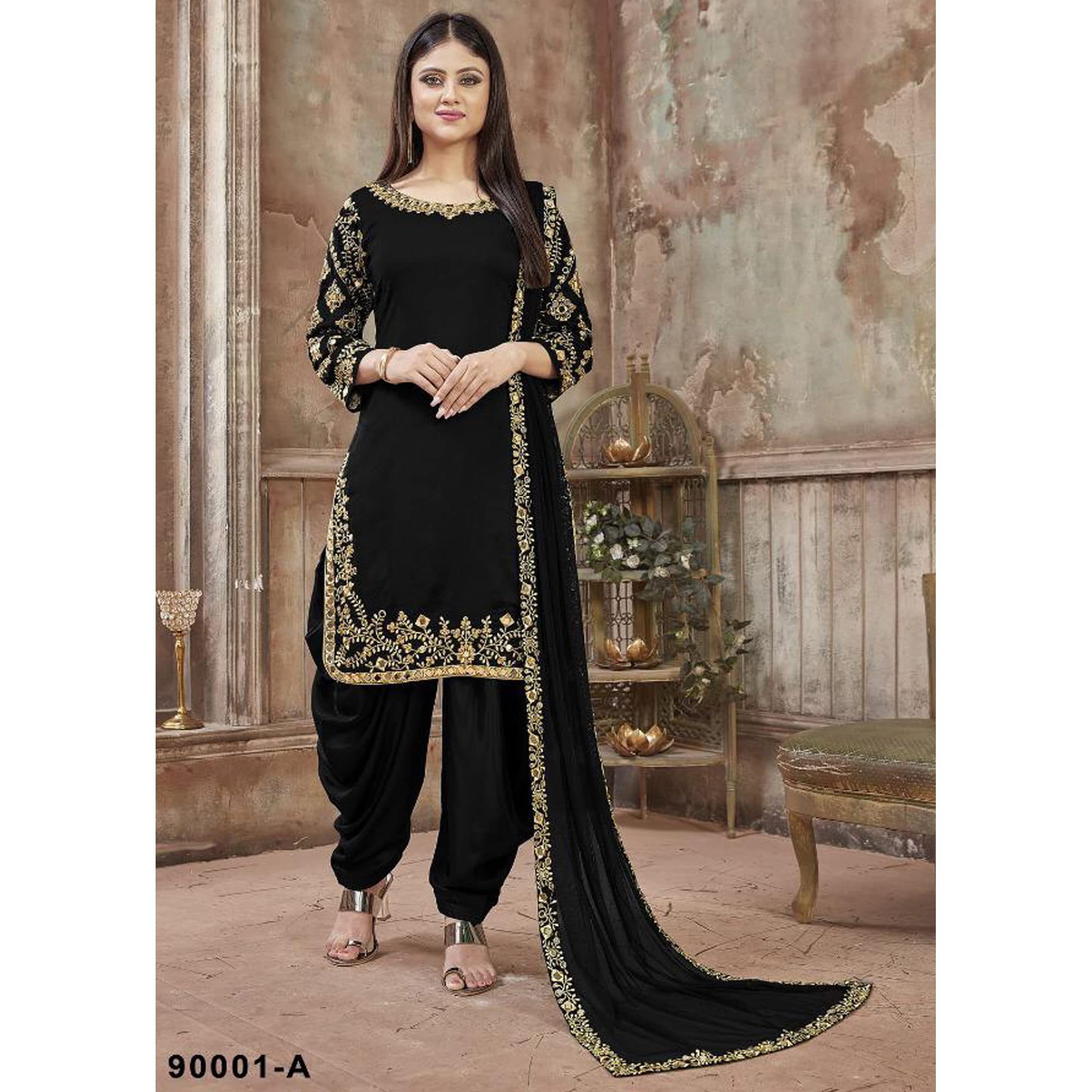 Robe de mariage en georgette Punjabi Patiyala Salwar Kameez