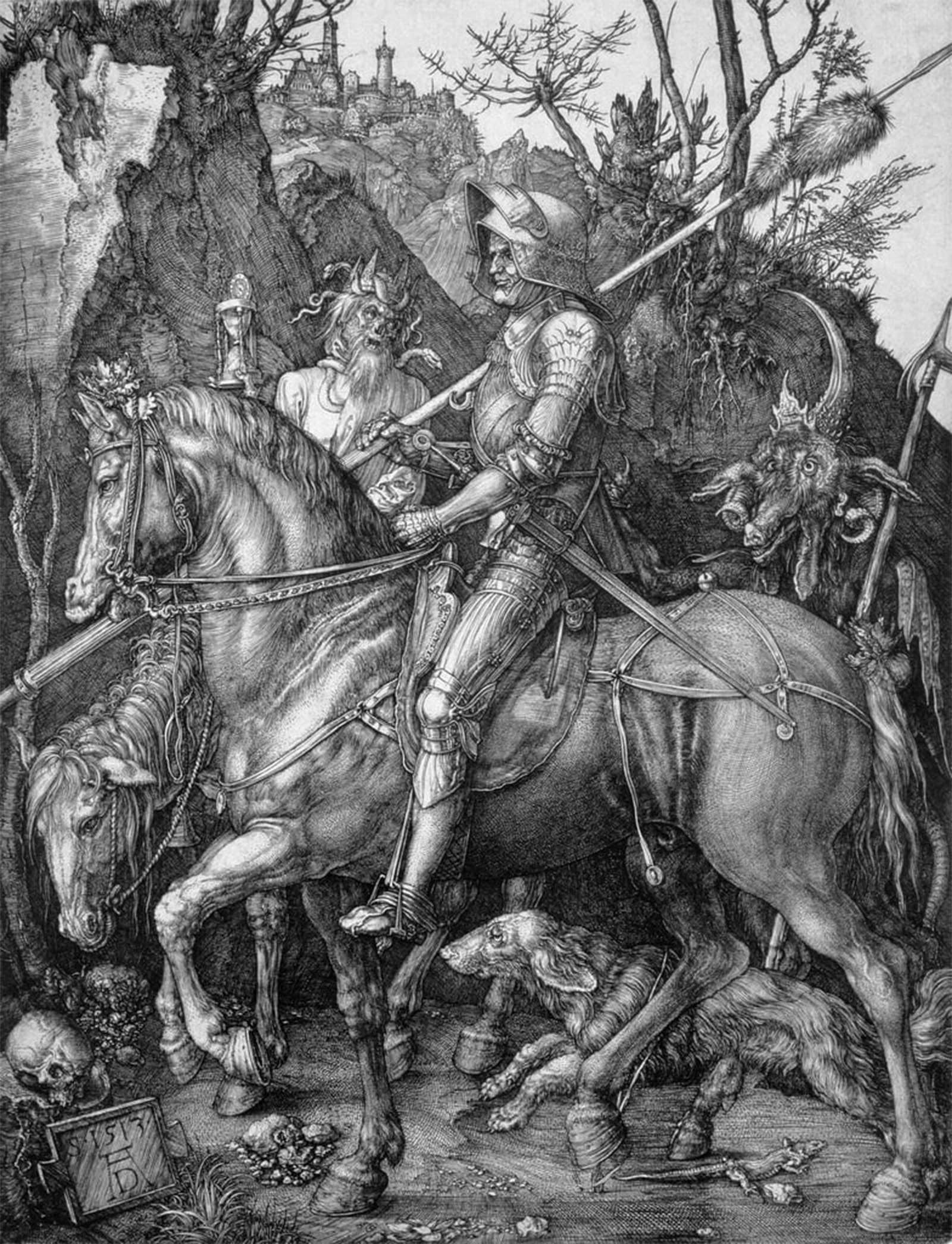Pintura Il Cavaliere Morte Albrecht Dürer elimina la monotonía de las paredes de su oficina 60x90 5