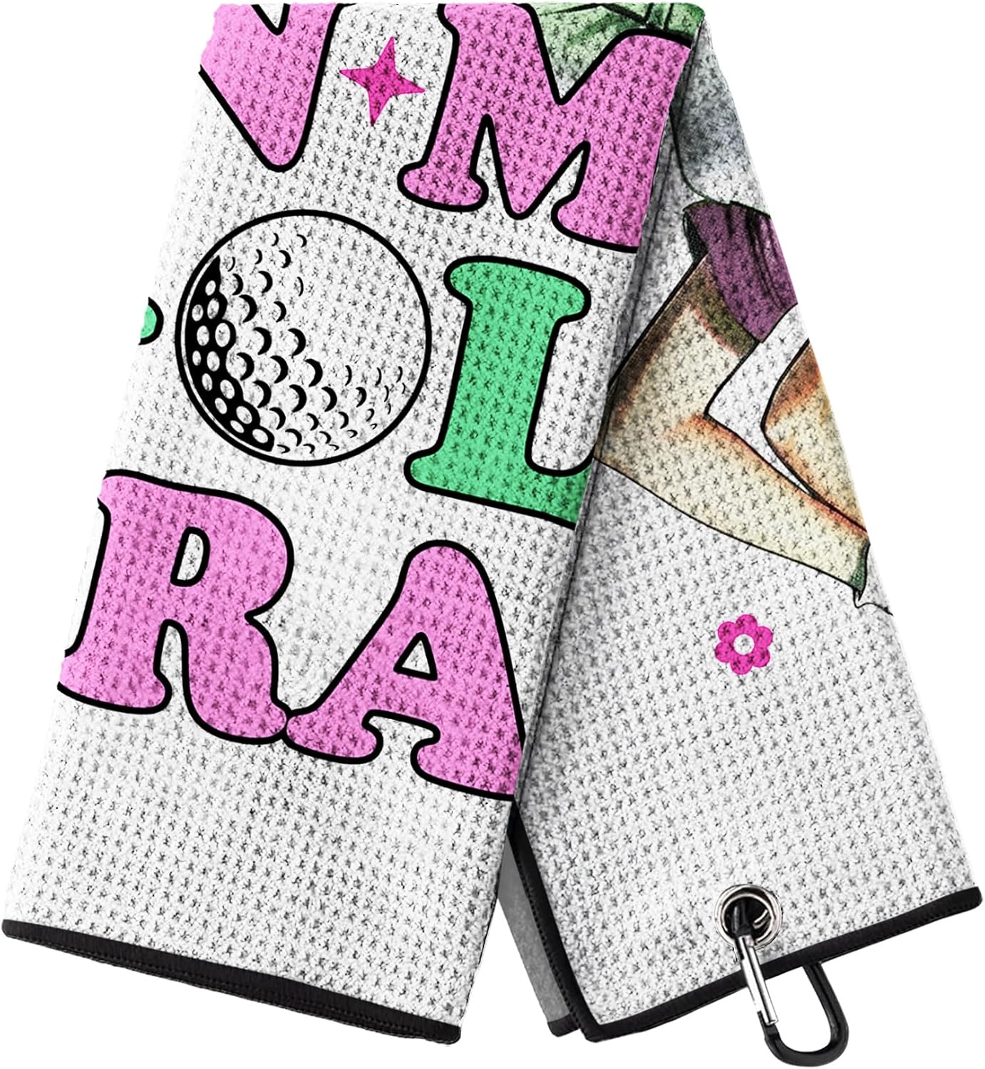 Printed Golf Towels for Golf Bags, Funny Golf Towel for Women, Golf Accessories for Women, Towel with Clip, Towel with Funny Words for Her, in My Golfs Era, Gifts for Christmas Thanksgiving Birthday