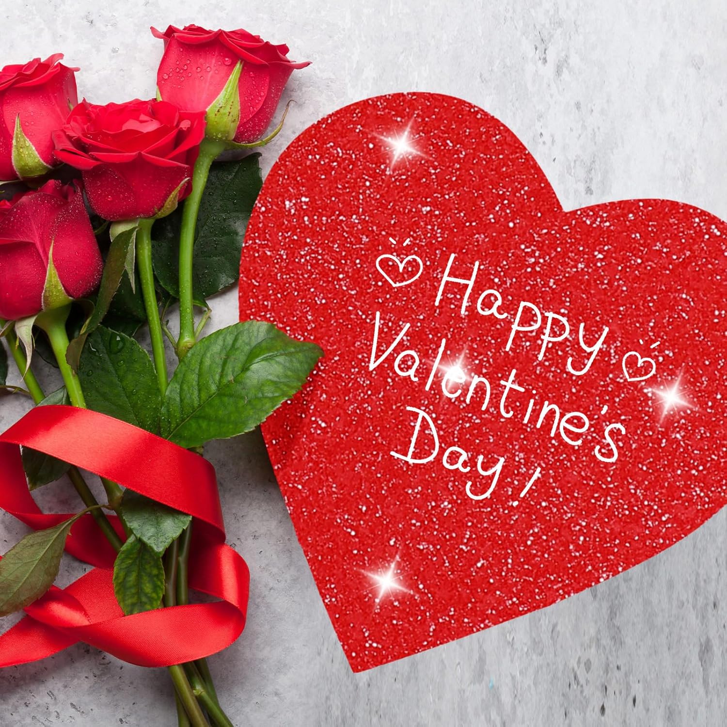 Ctosree 100 Pcs Valentine's Day Glitter Heart Cutouts 12 Inch Large Paper Cards Red Heart Decorations for Valentine's Day Craft Bulletin Board Wall Classroom Decoration