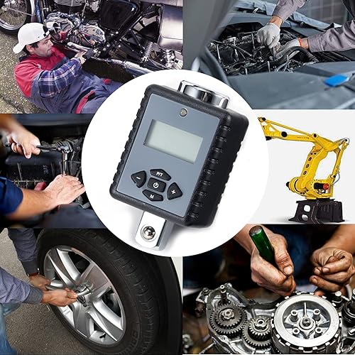 Miniatura 7 de ThreeH Adaptador de par digital de 14 de pulgada (0.22-22.1ft-lb0.3-30Nm) con zumbador y flash LED, convertidor de llave dinamométrica digital de 14