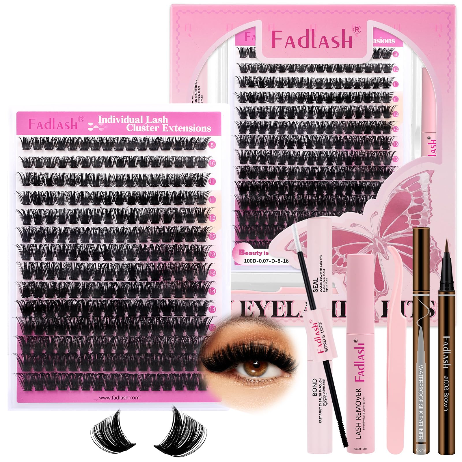 FADLASH Lash 120pcs 0.07mm D Curl 8-16mm 40D Mixed Trays Customizable DIY Eyelash Extensions for Beginners — view 151
