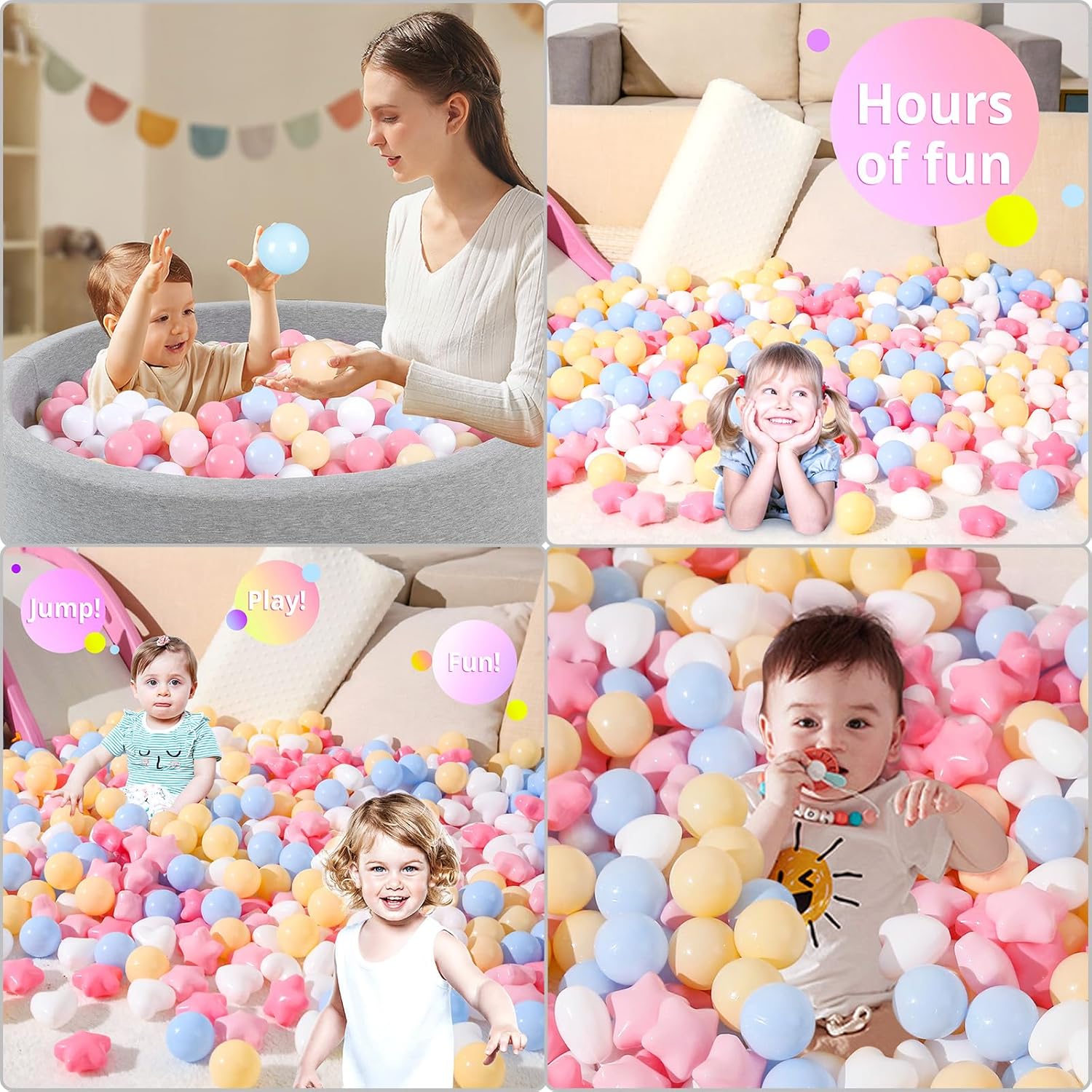 300 Count All Pit Balls Stars Hearts, 300 Pcs