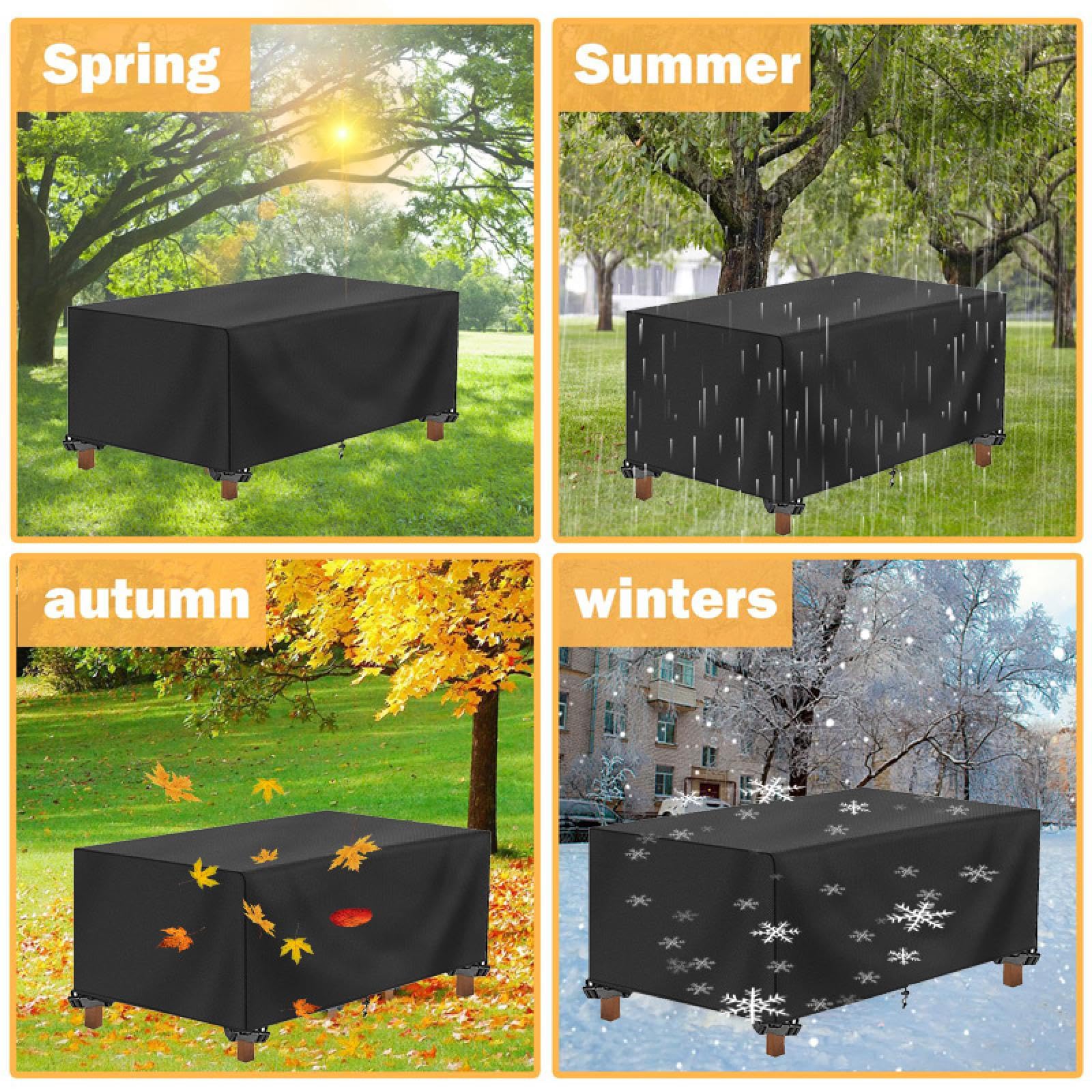 Housse Protection Table Jardin 270x270x90cm/LXlXH Bache Protection Table Exterieur,Tissu Oxford 600D Housse de Protection Imperméable Idéale pour Meubles Jardin et Les Tables à Manger Noir