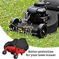 Vista 6 de Funda para cortacésped, cubierta para cortacésped, poliéster 420D Oxford, impermeable, resistente a los rayos UV, cubierta de tractor
