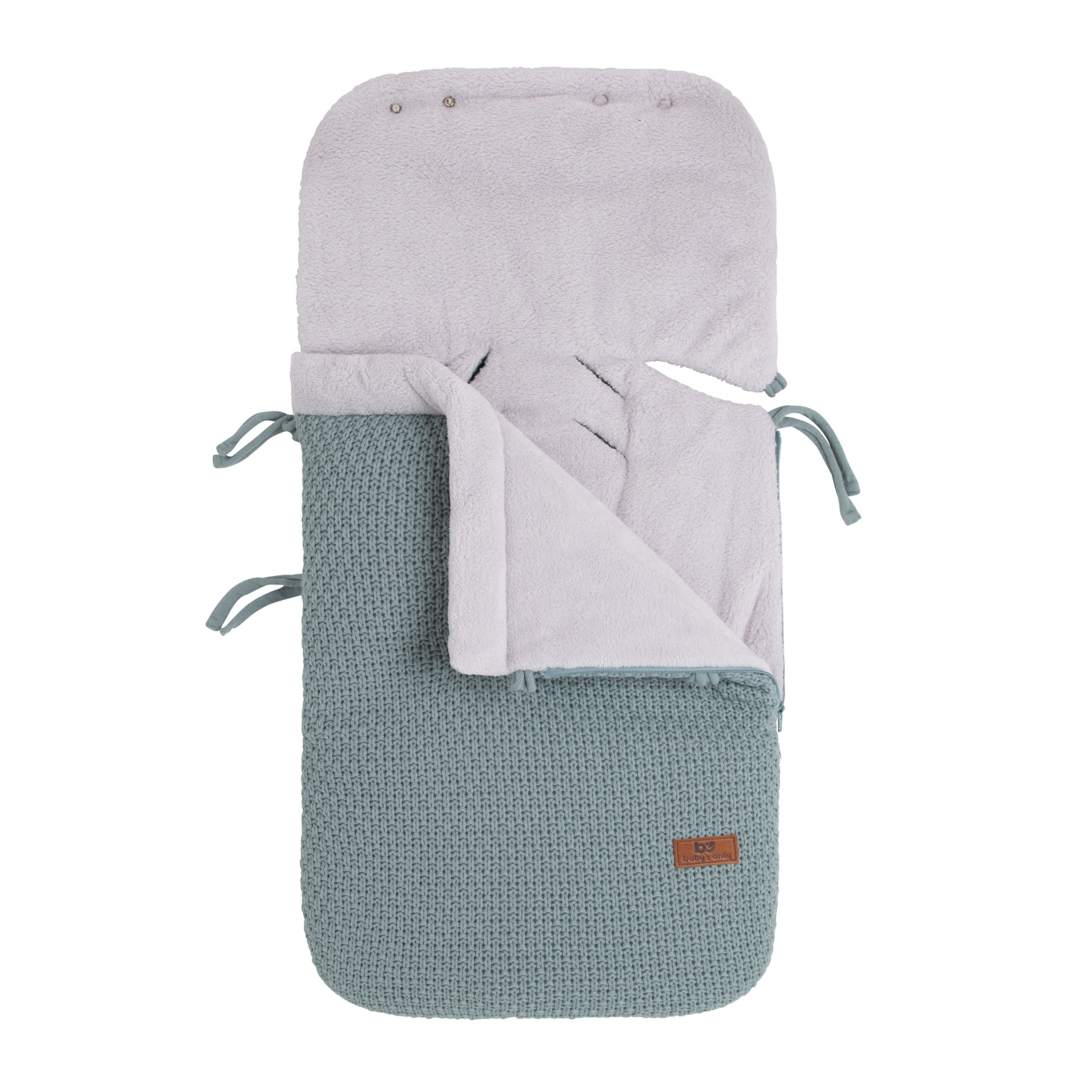 Baby's Only - Fußsack Babyschale 0+ Robust - Fußsack für Autositz - Auch für Maxi-Cosi - Wunderbar Warm - Ganzjährigen Verwendung - Mit 3- und 5-Punktgurten - Stonegreen
