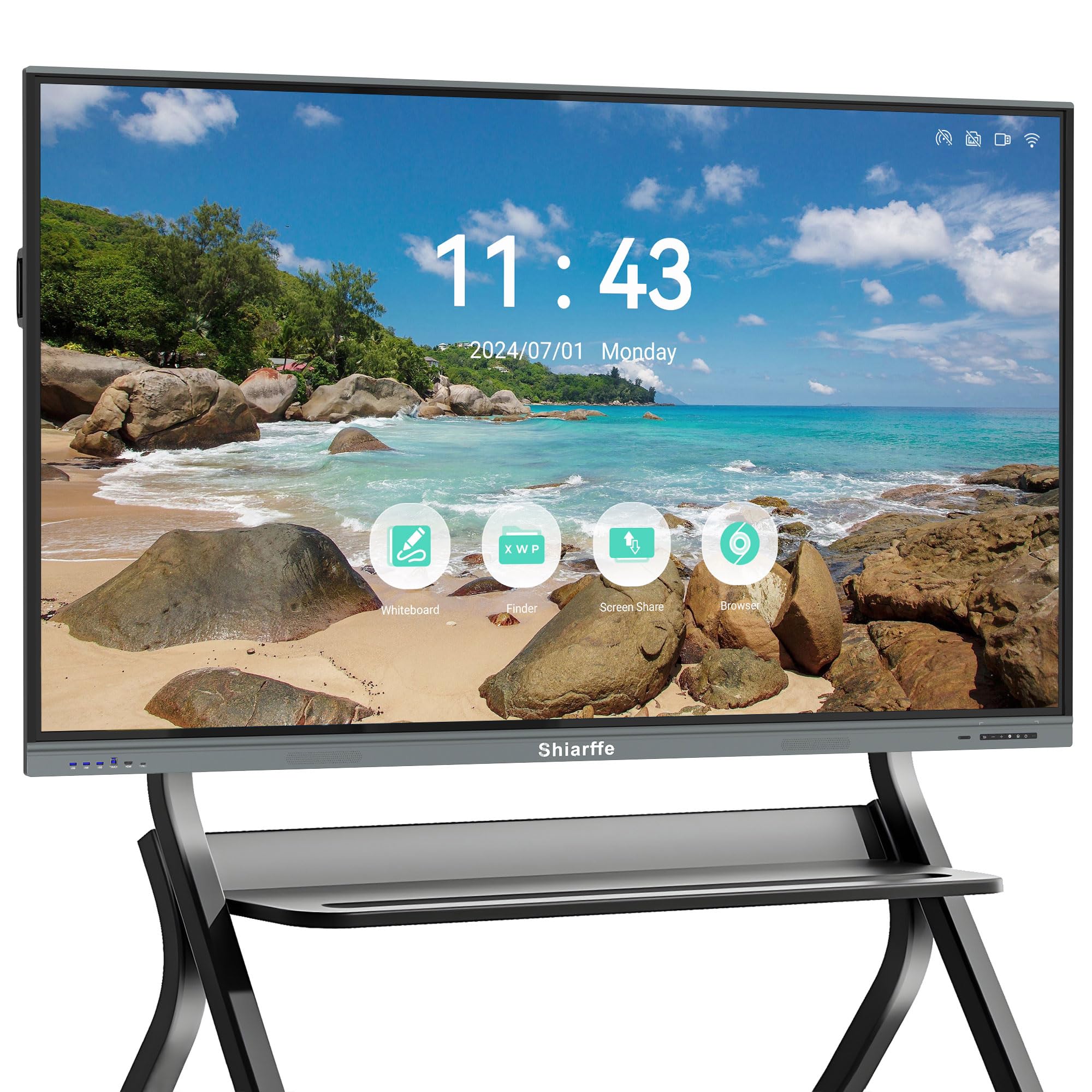 55 Inch Smart Board 4K UHD Smartboard Interactive Whiteboard, Touchscreen Digital Whiteboard for Classroom Office Home
