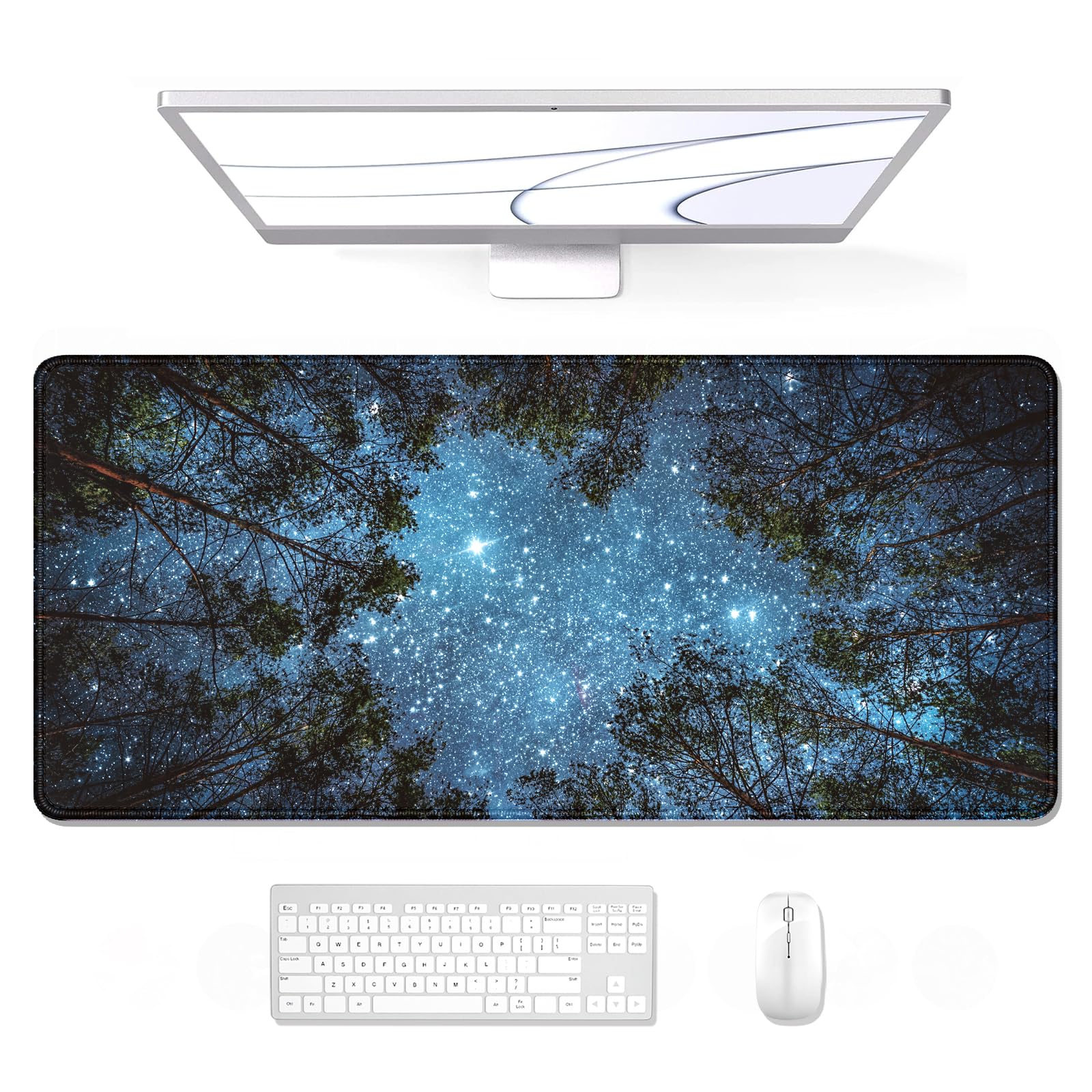 Auhoahsil Large Mouse Pad, XXL Gaming Mousepad, Desk Mat for Desktop, Thick Rubber, Big & Long Size, Stitched Edges, Full Desk Pad for Laptop &