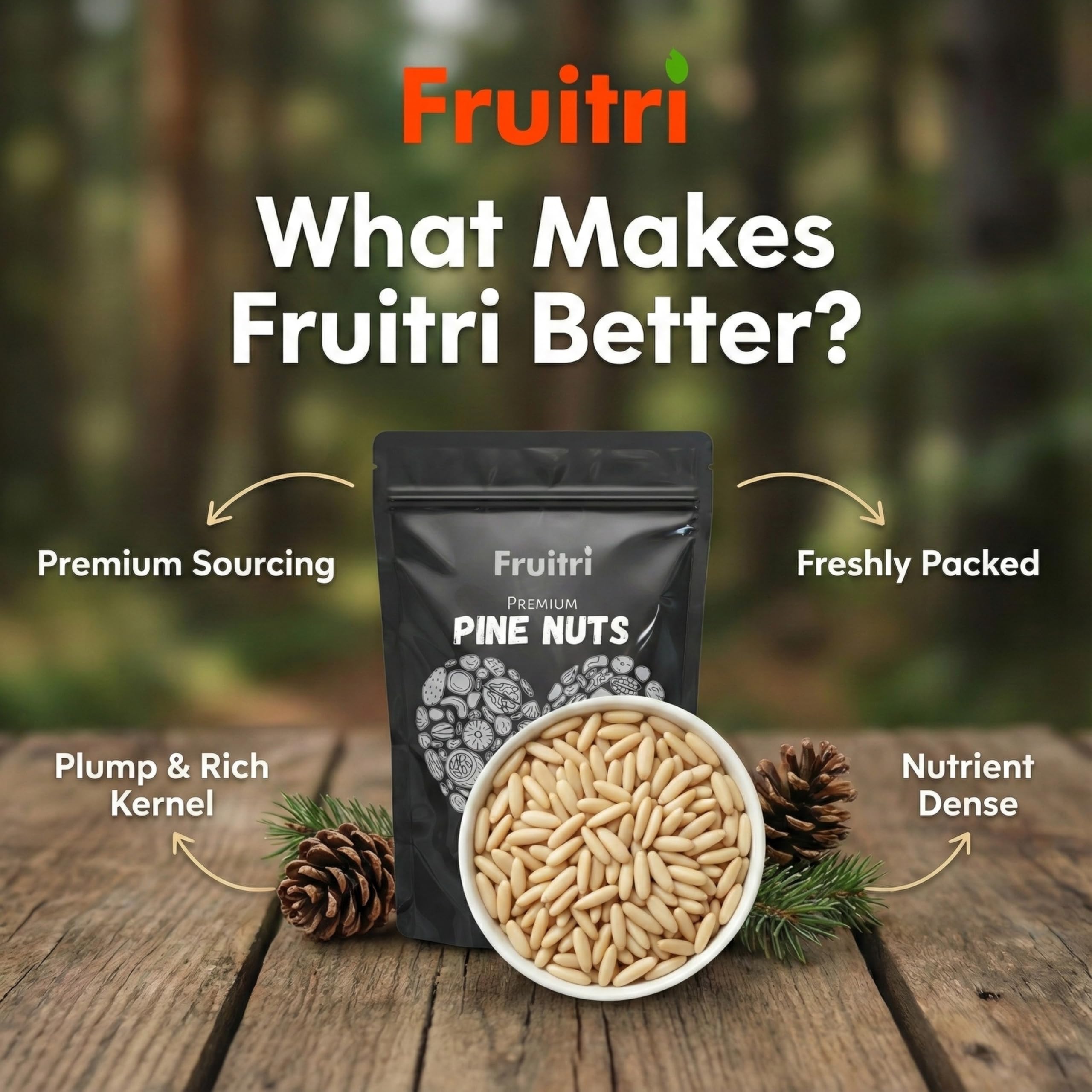 Fruitri Pine Nuts (Chilgoza Giri) Without Shell | Premium Raw & Unsalted Pine Seeds | 100% Natural | Rich in Protein, Fiber & Healthy Fats | Ideal for Cooking, Baking & Snacking 4