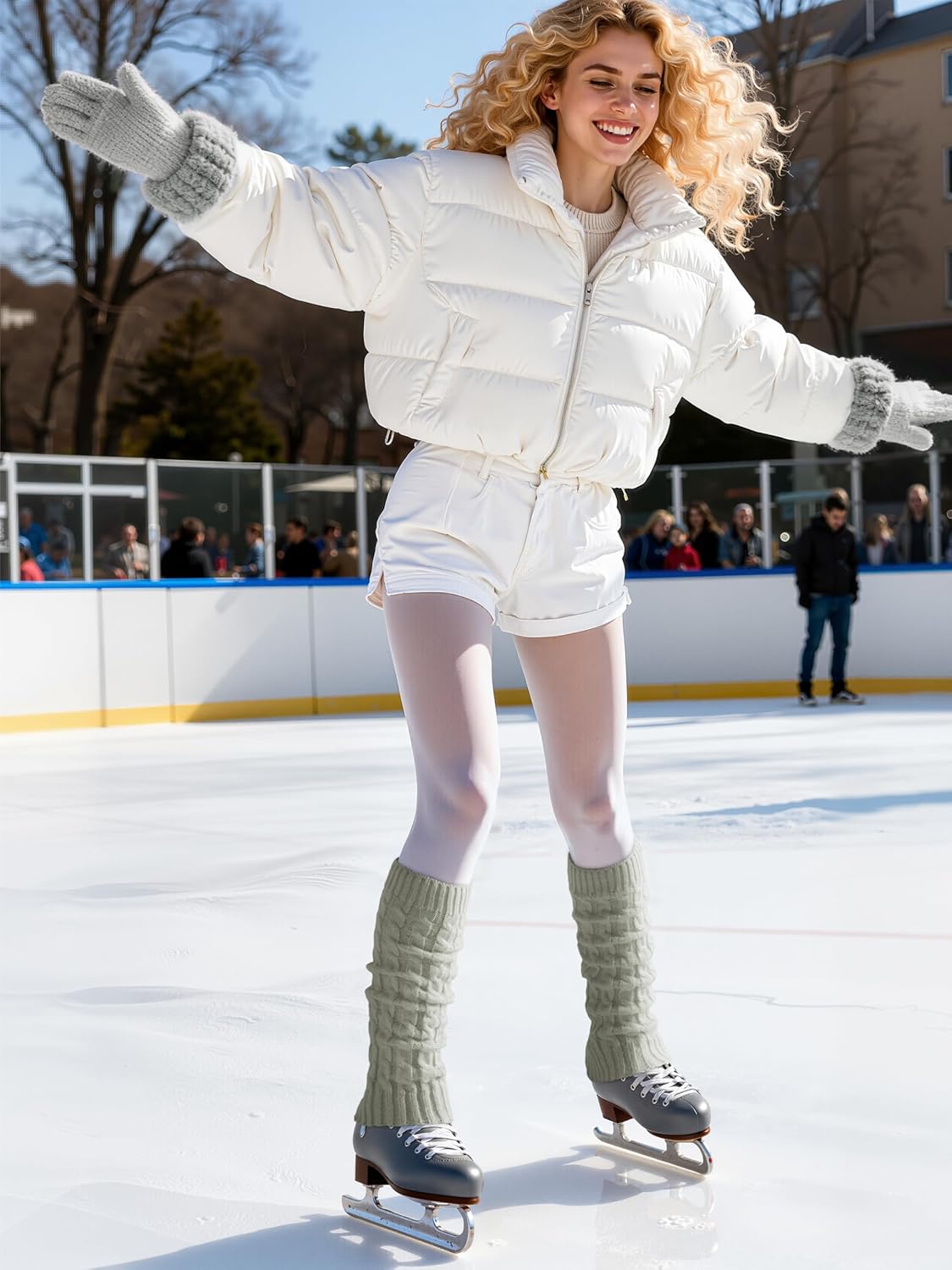 6 Pairs Winter Leg Warmer for Women Skating Leg Warmer Sets Girls Knitted Long Boot Socks Ankle Warmers for Sports - Image 7