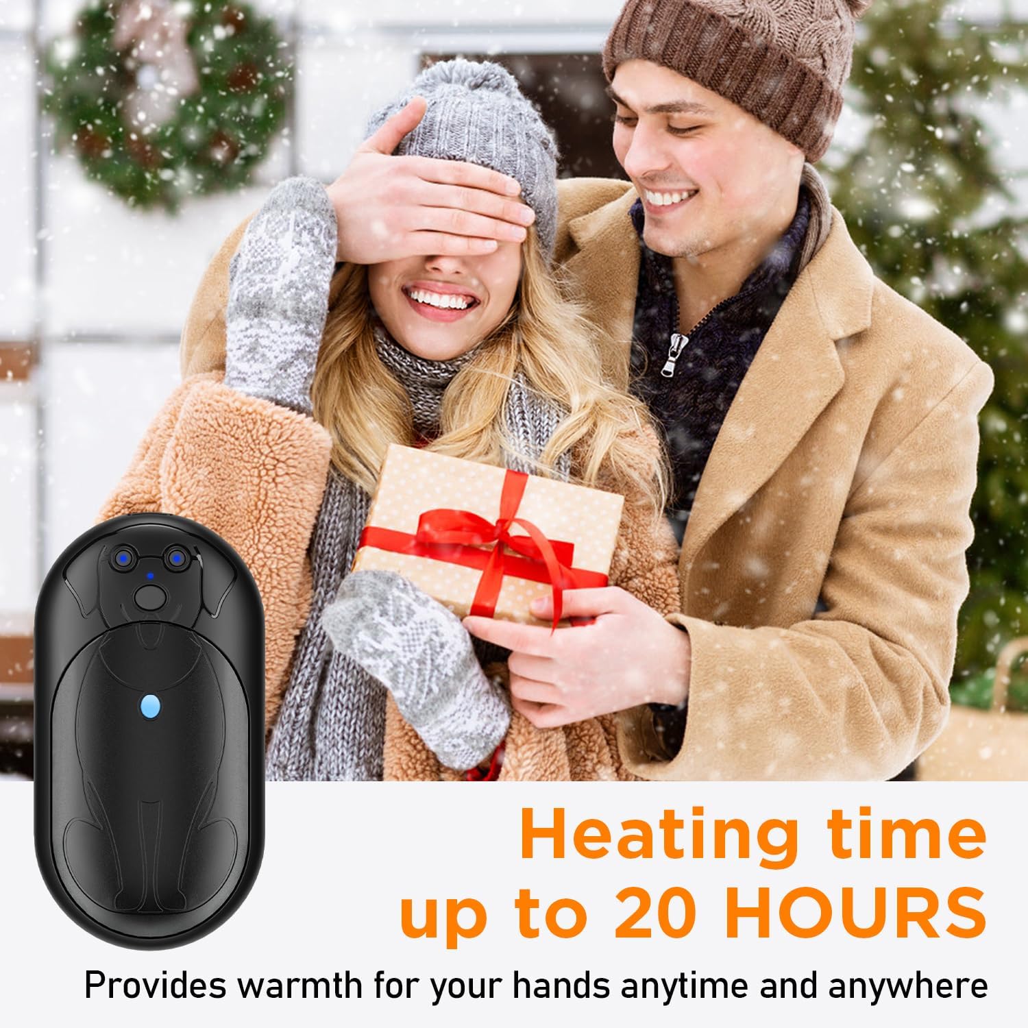 Hand Warmers Rechargeable 2 Pack, 6000mAh, 20Hrs Long Lasting, 3 Heat Levels, Portable Electric Hand Warmers for Men Women, Ideal for Outdoor Activities, Hunting, Golf, Camping, Winter Gift - Black - Image 5