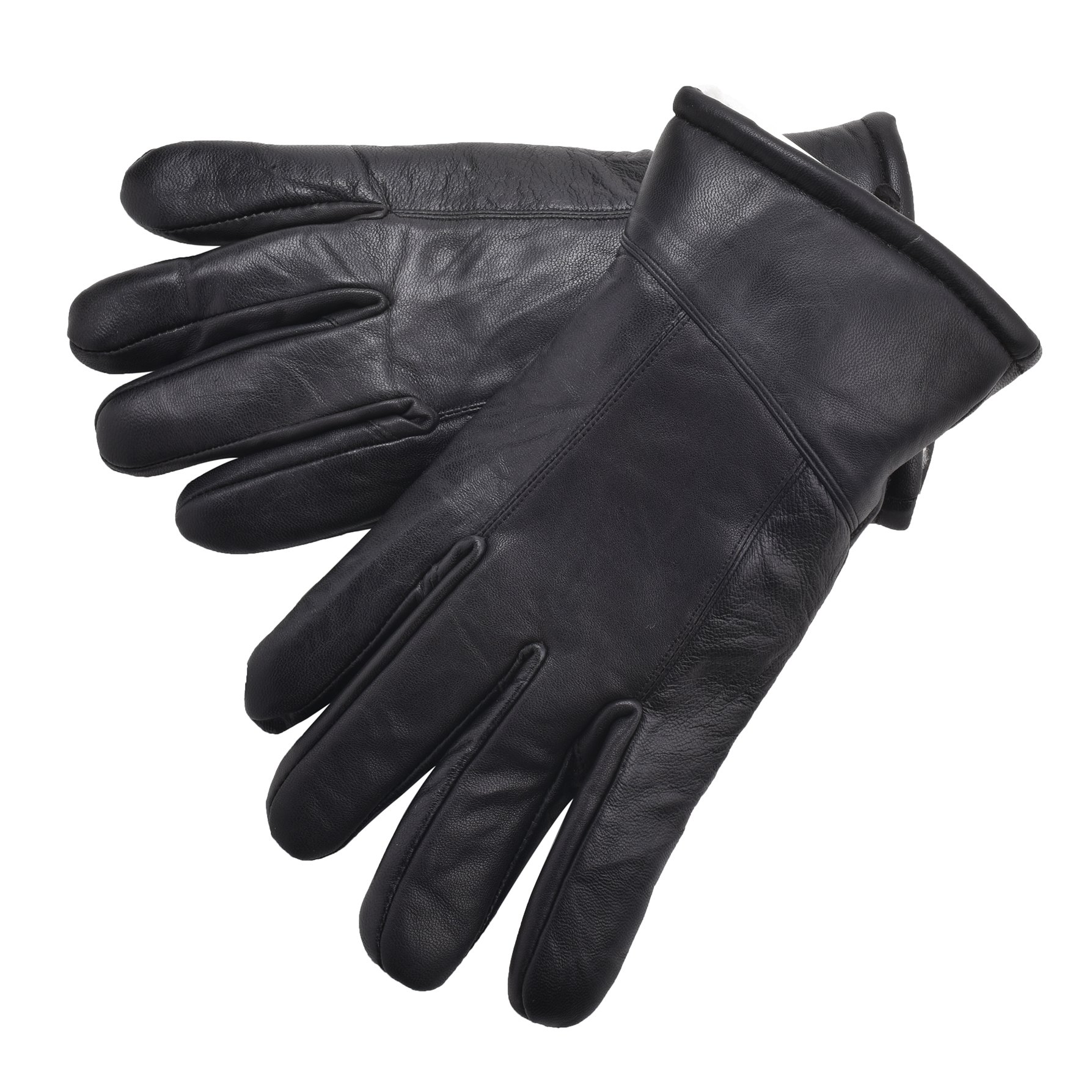 Lambland Men's Black Genuine Soft Leather Gloves With Luxurious Sheepskin Lining - Size Medium