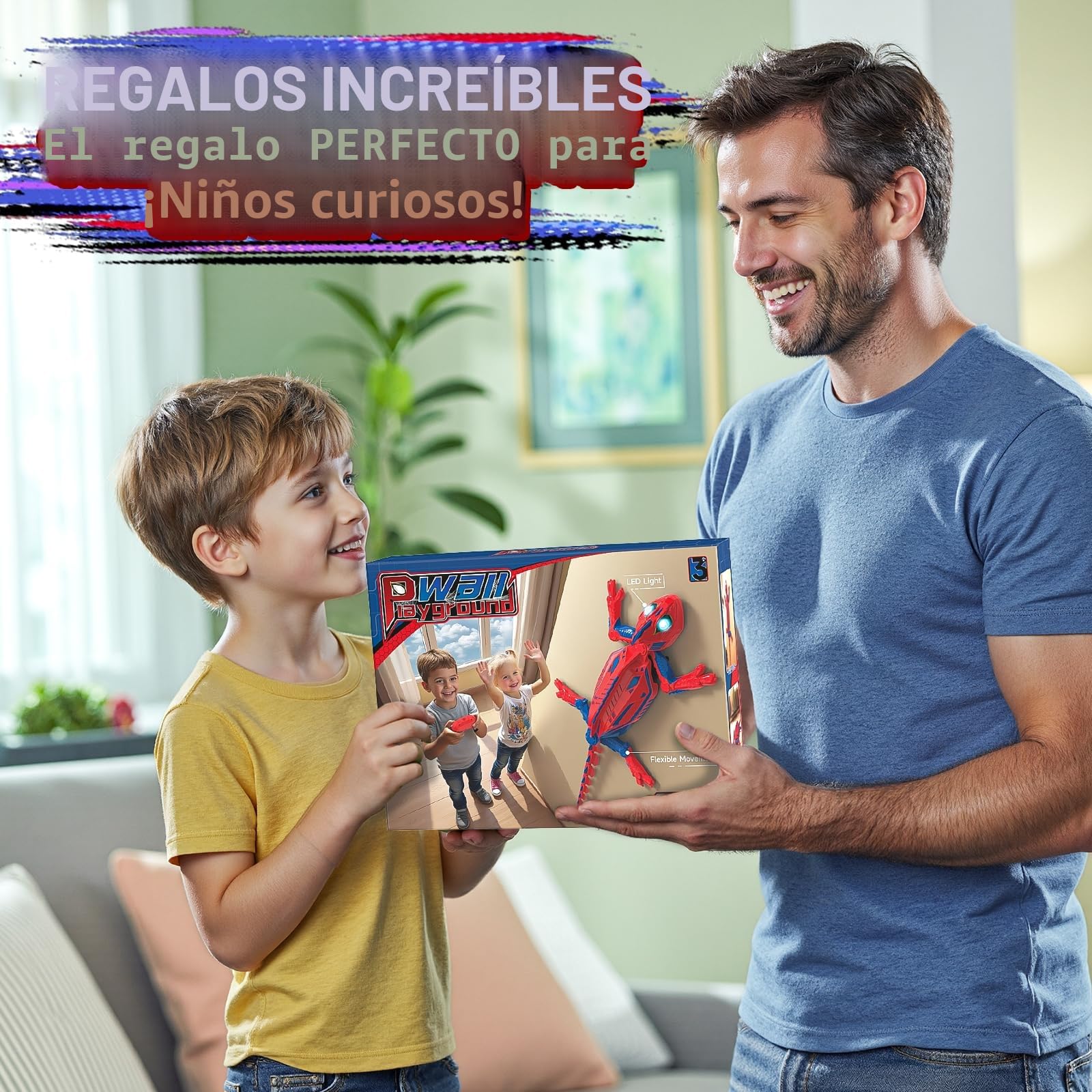 Mieryd Juguete Lagartija Teledirigida, RC Lagarto Animales Radiocontrol Robot Gecko Spider Sube Paredes Juegos Educativo Recargable Regalos Cumpleaños para Niños Niña 3 4 5 6 7 8 9+ Años