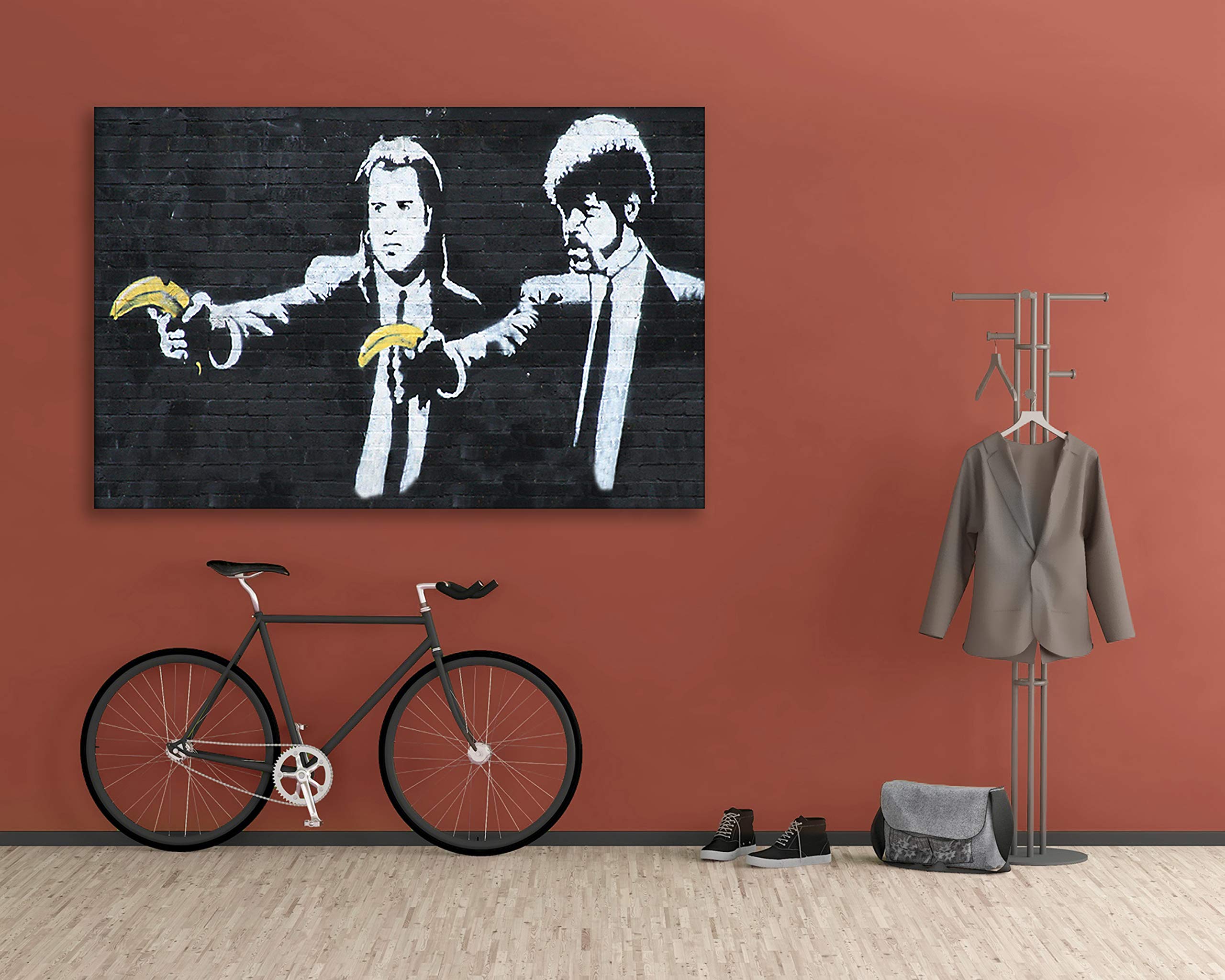 Banksy Graffiti Toile Art Décor Pulp Fiction Banana Guns Tableau Street