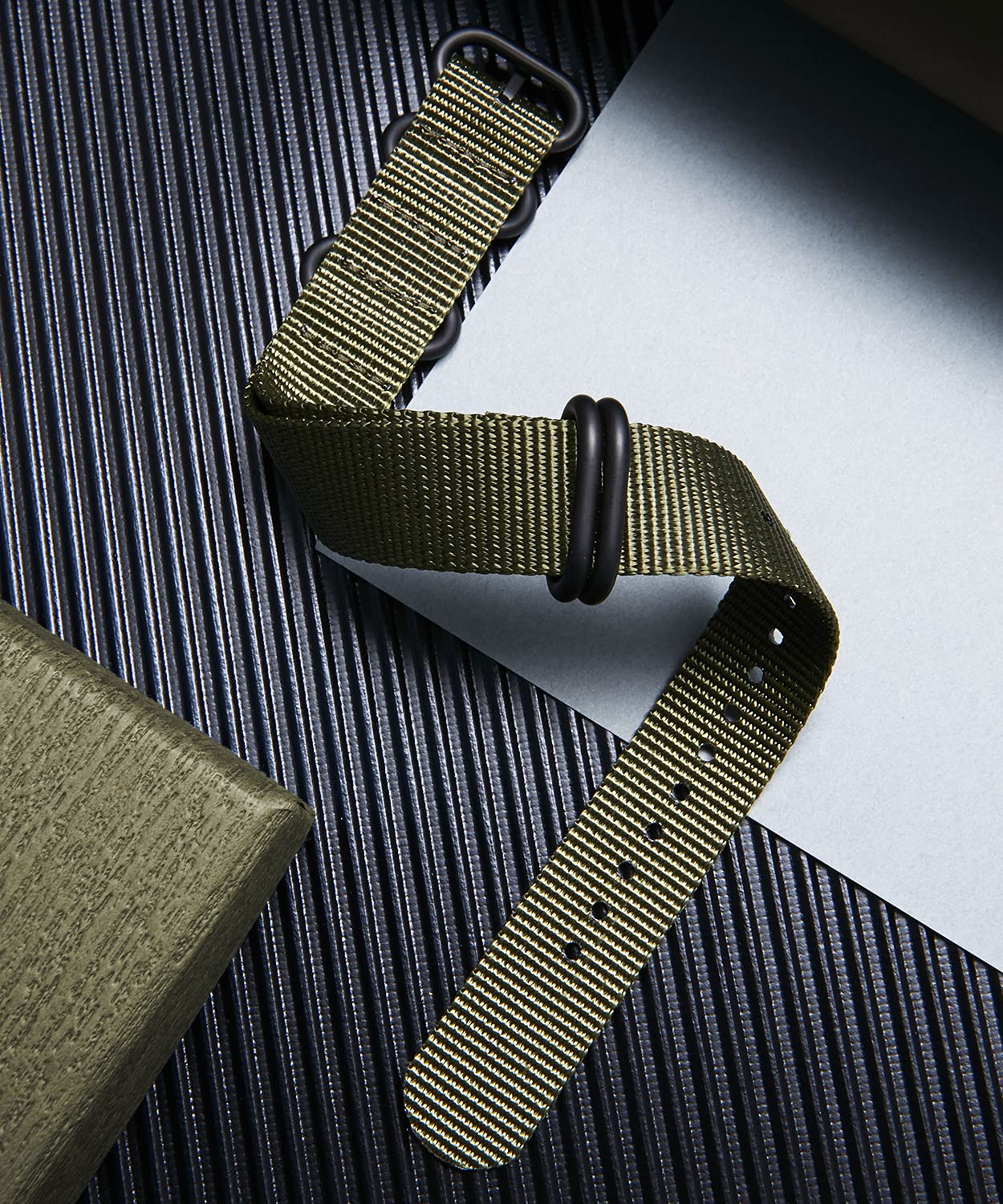 Nylon Watch Strap, Multicolor Watch Bands Replacement for Men Women 18mm 19mm 20mm 21mm 22mm 23mm 24mm G10 Premium Ballistic with Military Heavy Duty 5 Rings Silver/Black Stainless Steel Buckle — view 2