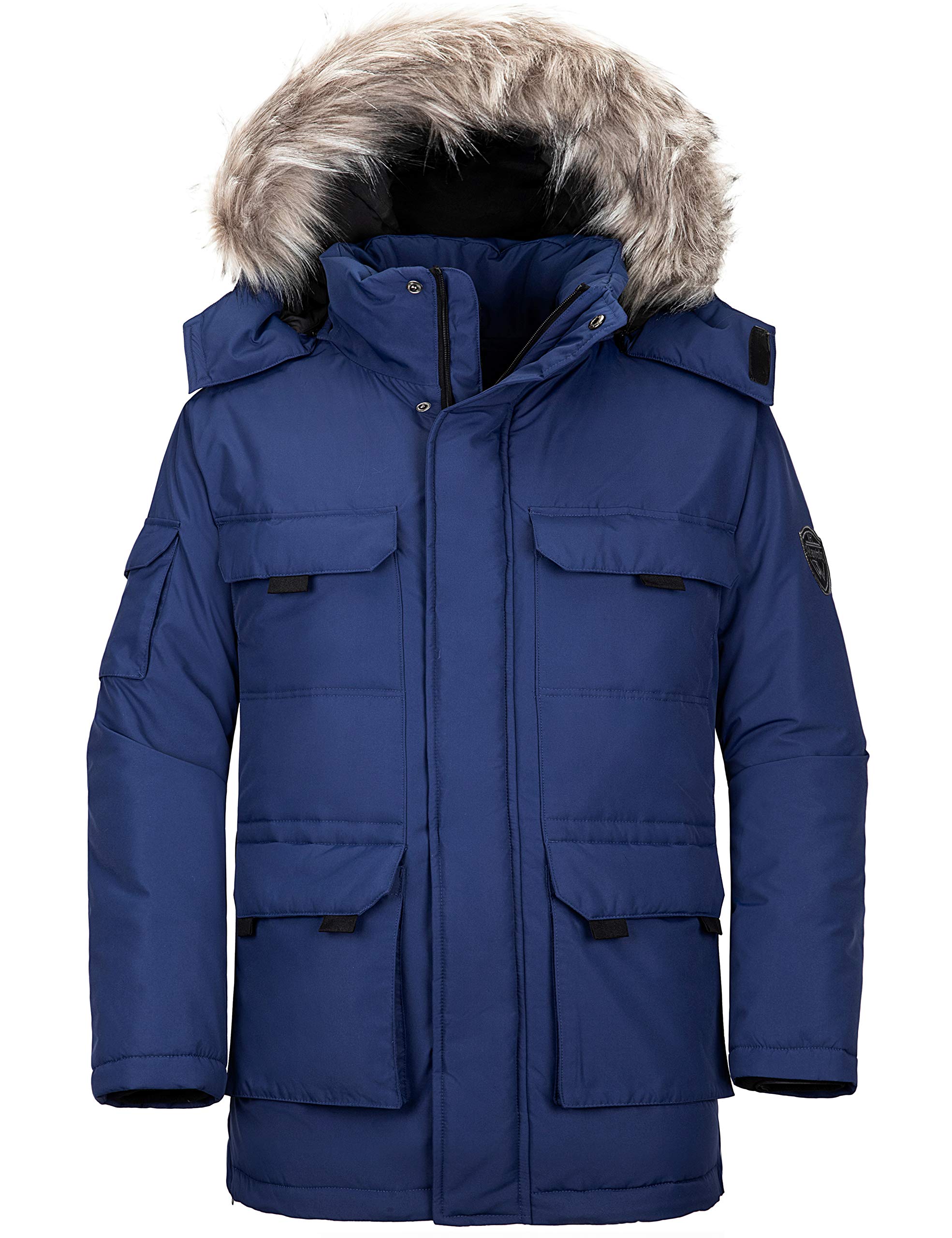 Men's Thicken Winter Coat Insulated Warm Parka Padded Puffer Jacket with Attached Hood