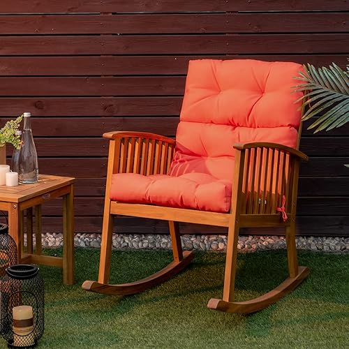 Miniatura 8 de Graffy 45 x 22 x 4.5 pulgadas, lazos de asiento copetudos con respaldo alto, almohadillas de repuesto impermeables para todo tipo de clima, cojines