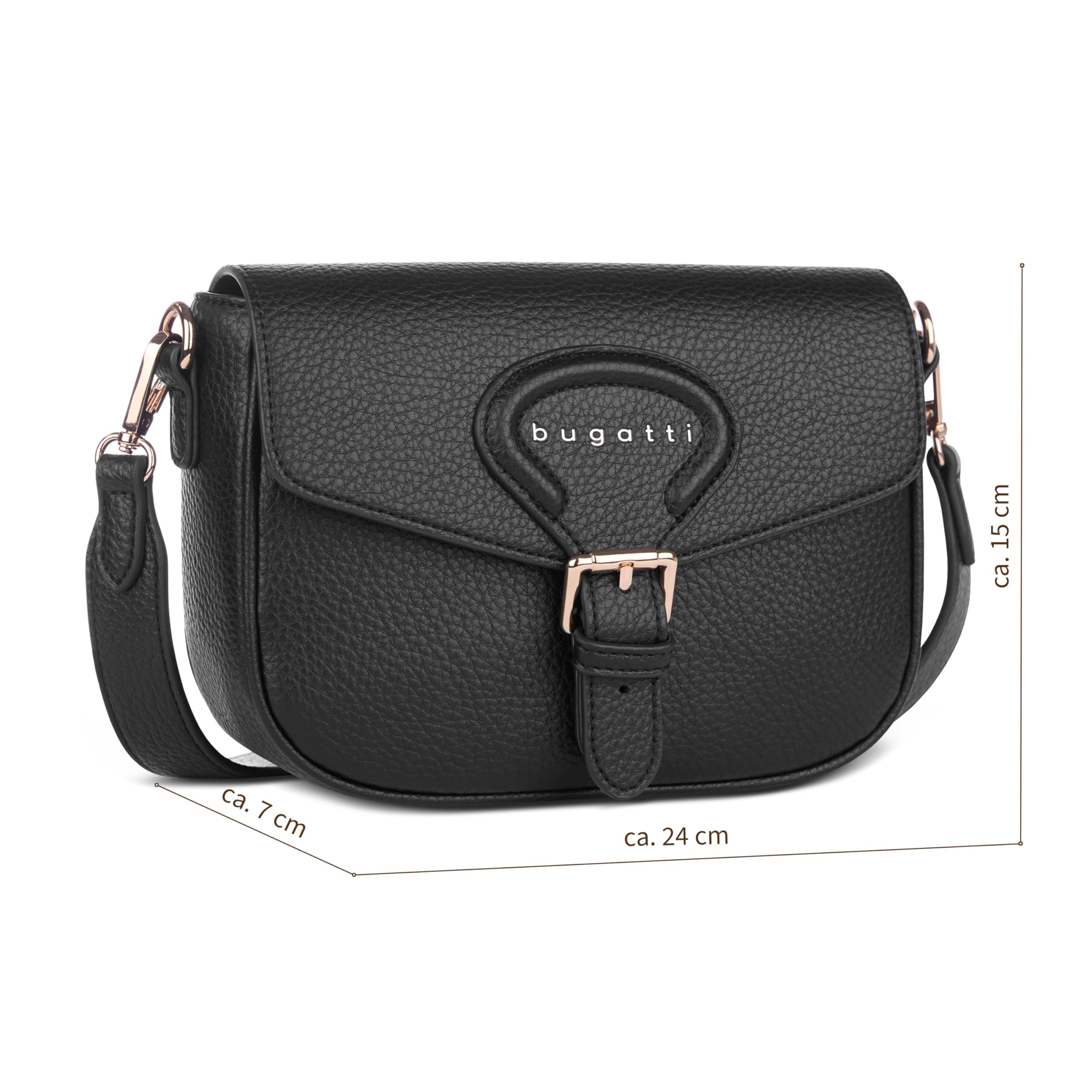 bugatti Elina Damen-Schultertasche aus Kunstleder, Handtasche in S oder M für Frauen