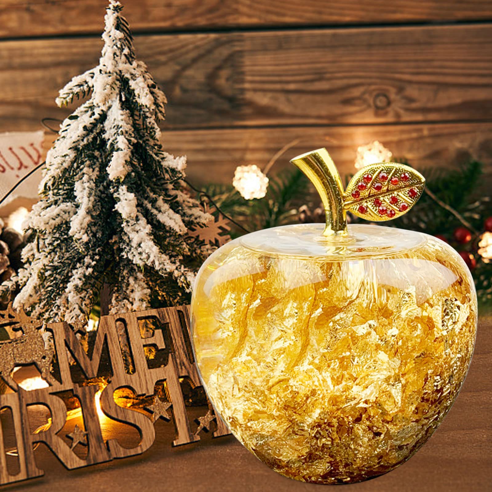 Amazon.co.jp: 林檎置物 りんご 置物 クリスタルアップル置物