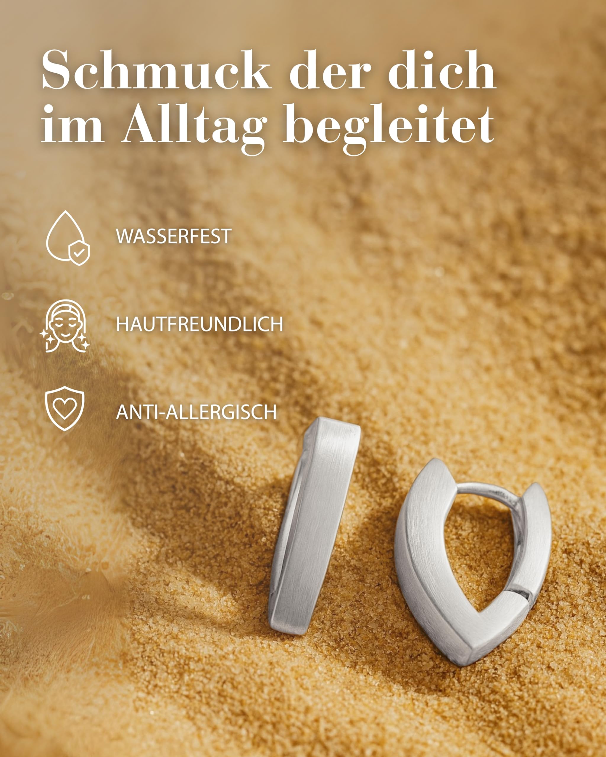 Vinani Klapp-Creolen V-Form breit gebürstet Sterling Silber 925 Ohrringe CJB