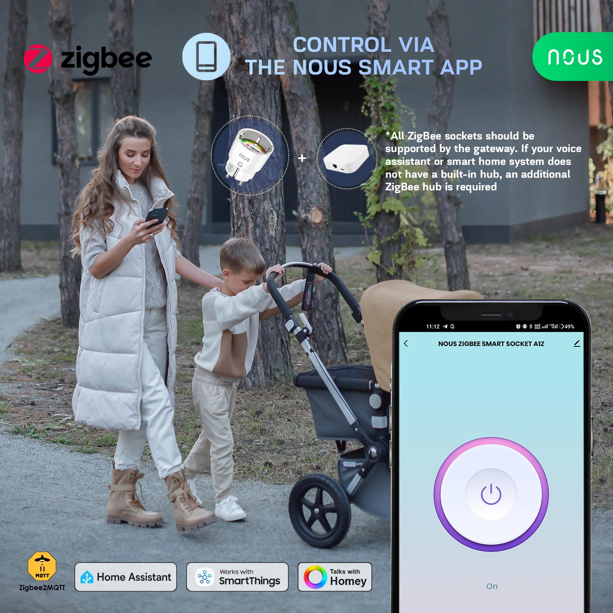 A1Z Presa Intelligente ZigBee con Monitoraggio Energetico, 10A, Controllo Remoto, Comando Vocale, Timer & Programmazione, Compatibile con Alexa, Google Home, Richiede Hub ZigBee, Pack of 4