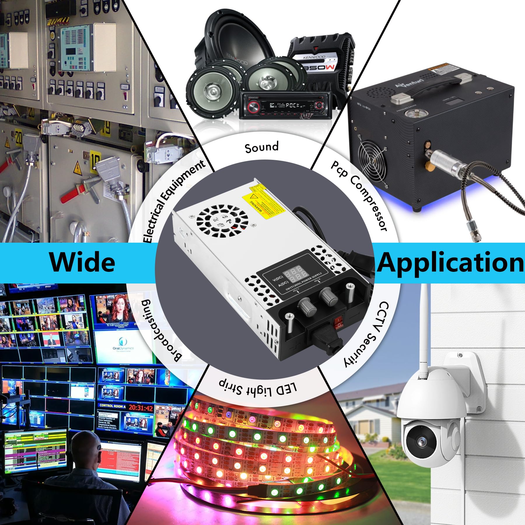 Regolabile DC 0-24V Alimentatore 25A 600W Trasformatore 230V AC a DC 0-12Volt convertitore 0-50A 600W Alimentatore con LED Display, per Pompa CCTV Telecamera di sicurezza Auto Stereo 3D Stampante