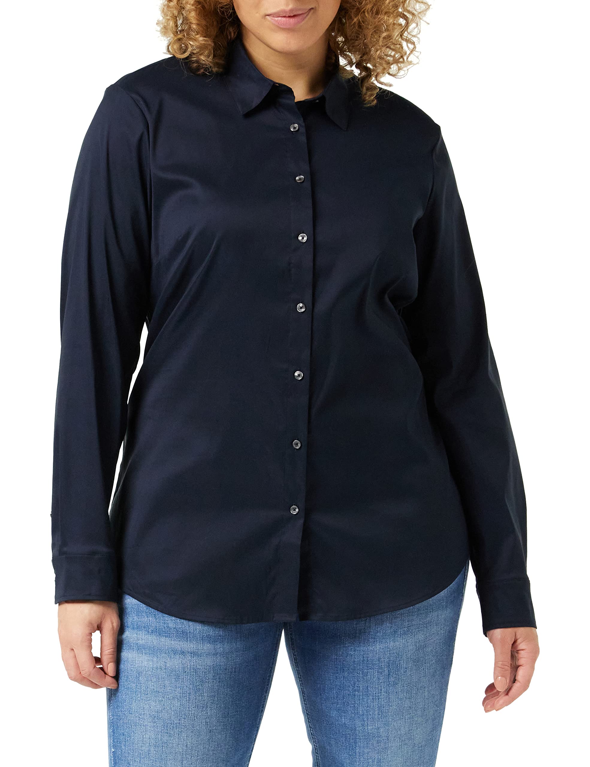 Tommy Hilfiger Women's Heritage Slim Fit Shirt 1m87647510 Shirt, Blue (Midnight), 14