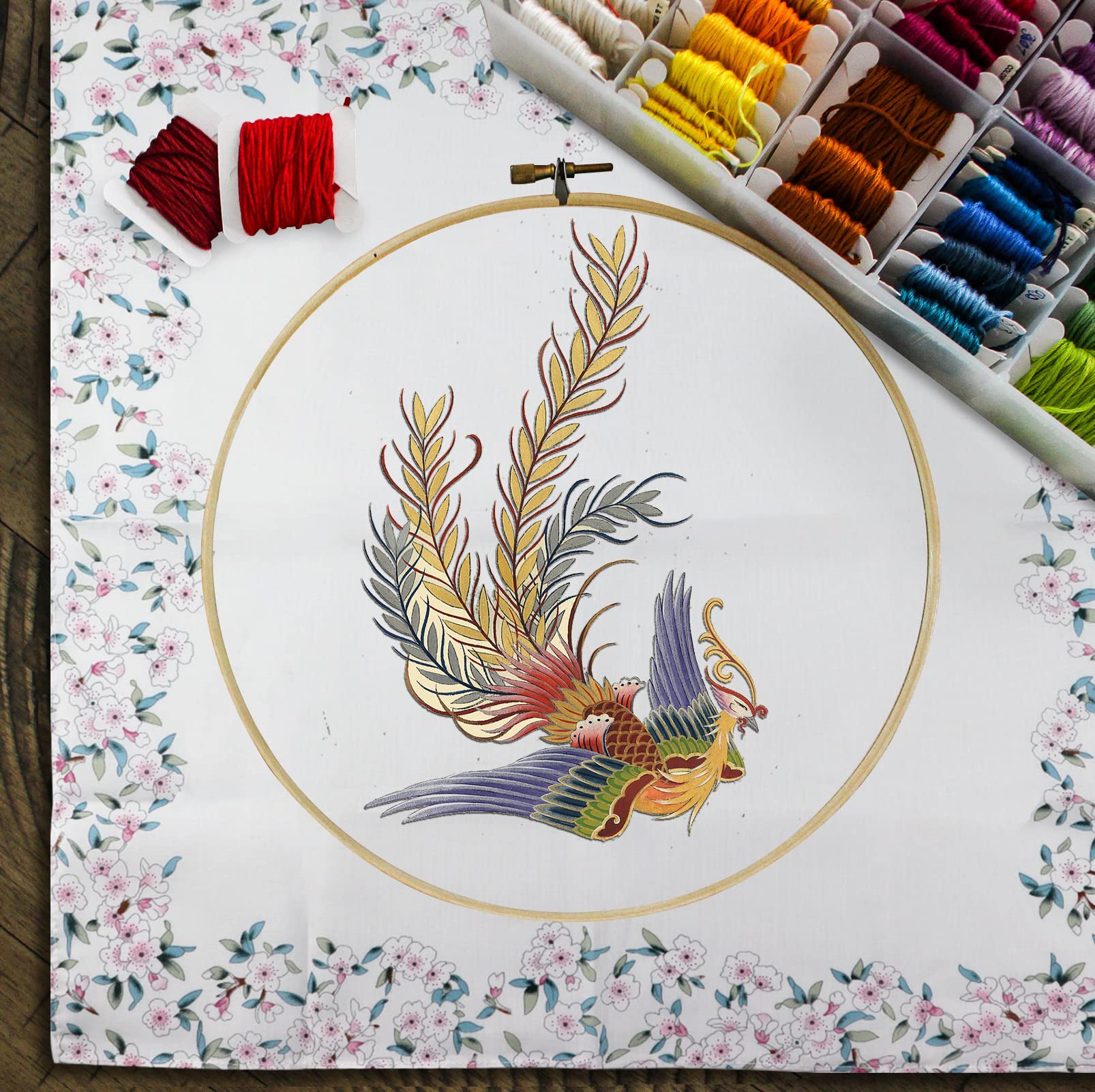 Chusteczka damska bawełna pranie w pralce - 45 x 45 cm chusteczki dla kobiet miękka bawełna, 100% 60S bawełniane chusteczki damskie, damskie chusteczki bawełniane, kwiatowy nadruk rękawiczki dla kobiet 6 szt, wielobarwny, L