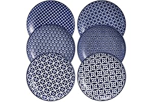 DOWAN 10.5 Inch Blue and White Dinner Plates