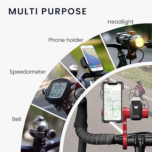 Miniatura 2 de kwmobile Extensor de manillar de bicicleta  Barra de montaje de extensión para manillar de bicicleta de montaña o bicicletas eléctricas  Tamaño