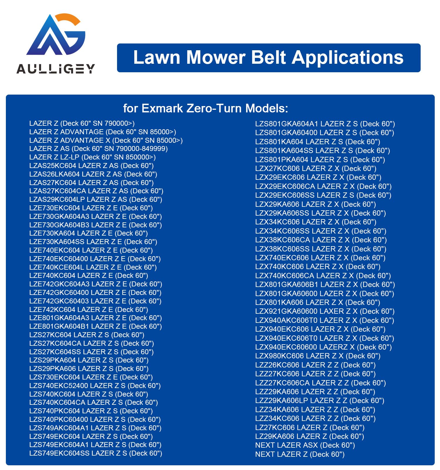 Amazon.com : Aulligey Lawn Mower Deck Belt for Exmark 109-8073