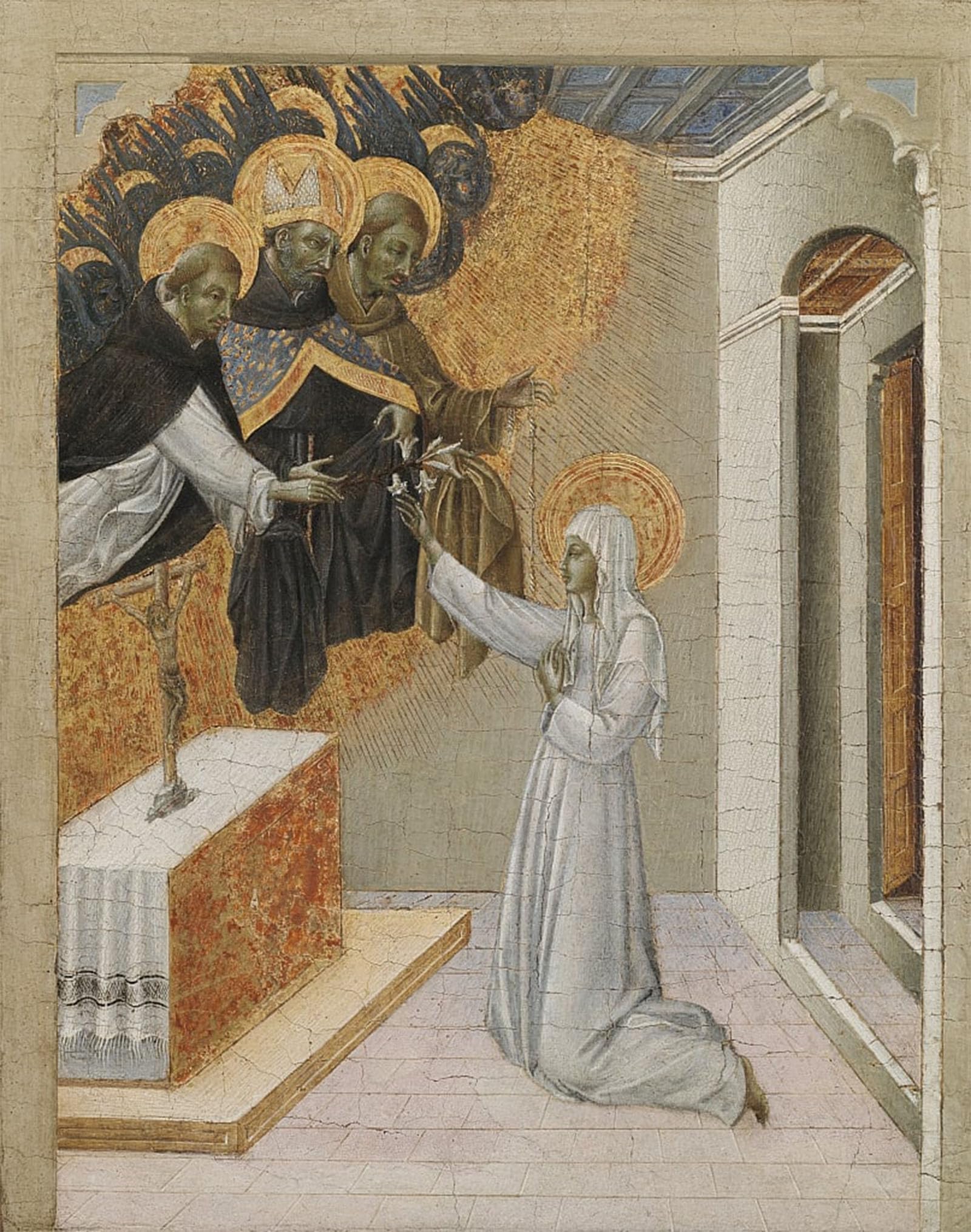 RZHRHJES Vintage Wall Art Picture on Canvas Wall Art Poster Predella From an Altarpiece by Di Paolo Canvas Poster for Home Decor 60x90cm