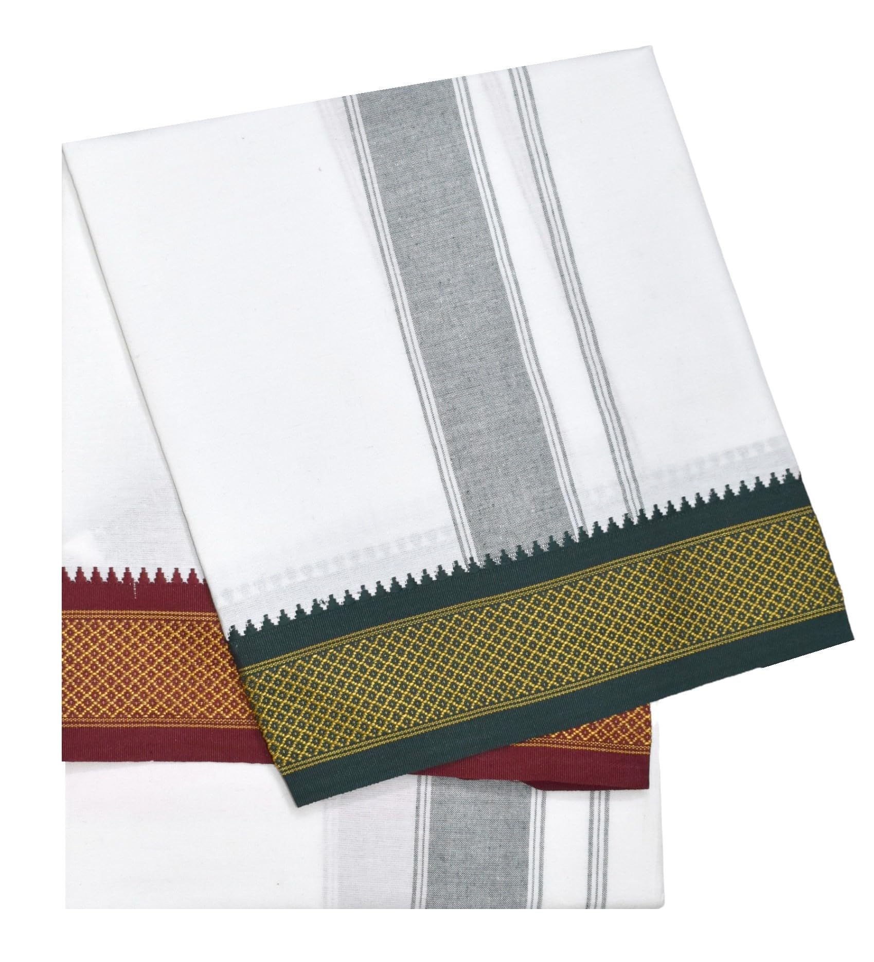 tuni mani Men's Pure cotton Single Dhoti Mayilkan Design/Length 1.92meter /-picture-26