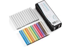 Kedudes Dustless Chalk with Eraser Set - 24 Pieces