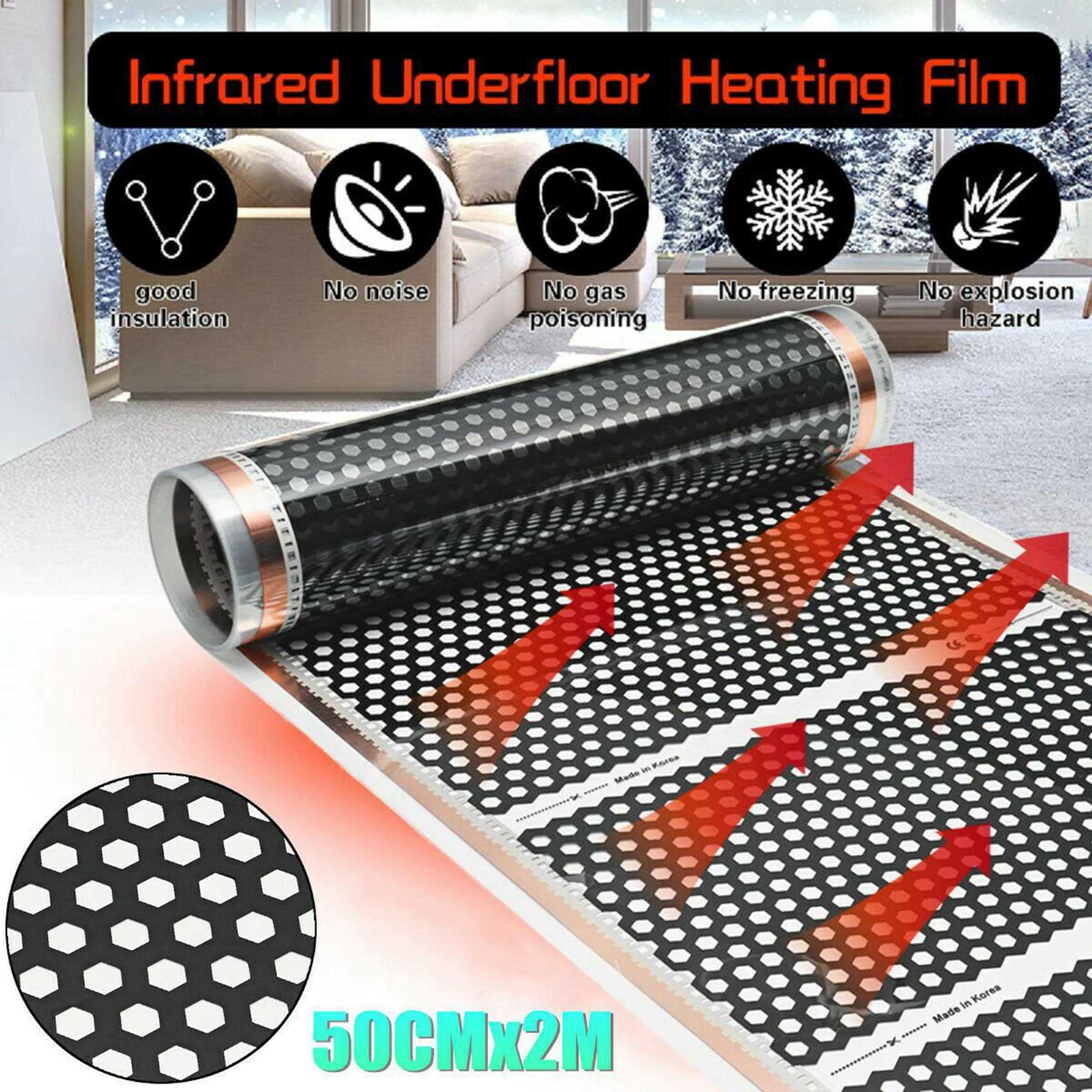 3 x pavimento riscaldato, 50 x 2 m, Honeycomb, riscaldamento elettrico a infrarossi, pavimento riscaldato, pellicola 220 V