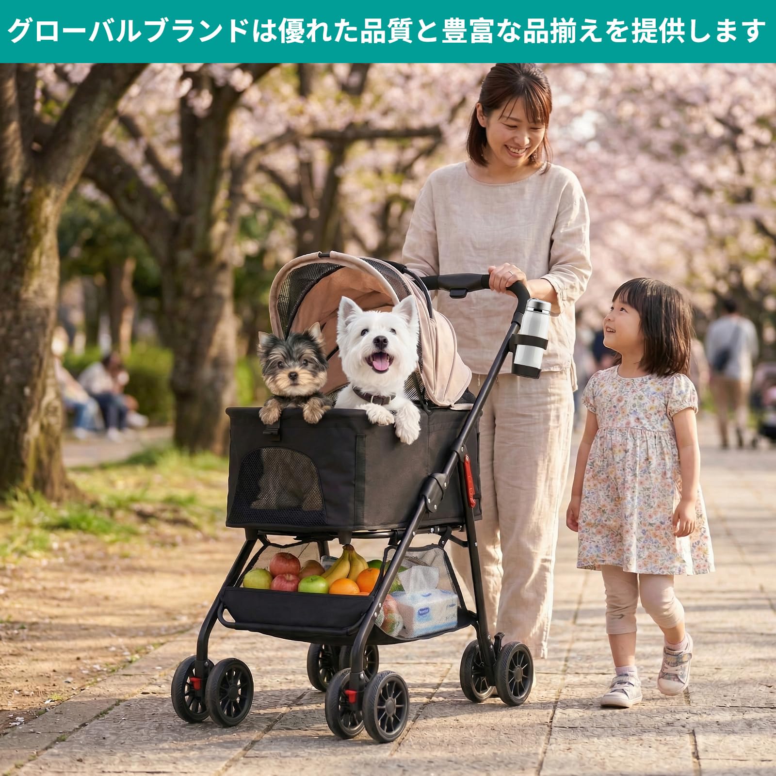 Amazon | 【大66cmゆりかご · 中型犬専用】MILA&LOUIS ペットカート