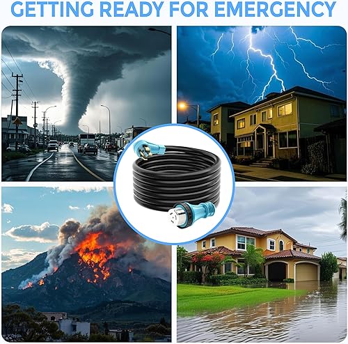 Miniatura 4 de CircleCord Cable de 50 amperios RVgenerador de 50 pies con conector de bloqueo, cable STW de calibre 63+81, macho 14-50P y hembra SS2-50R de bloqueo