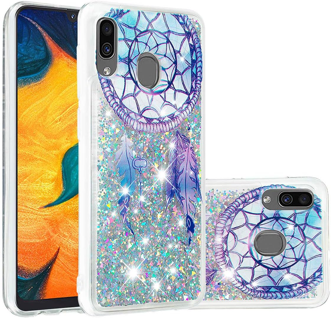 SHUYIT Samsung Galaxy A30 / A20 Phone Case Luxury Liquid Case Cute Heart bling Glitter Sparkle Floating Quicksand Shockproof Protective Cover Soft Silicone TPU Case for Samsung Galaxy A30 / A20