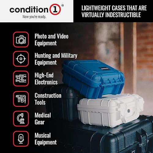 Miniatura 4 de Condition 1 Funda rígida protectora impermeable de 13 pulgadas con espuma, color negro, 13 x 9 x 5 pulgadas, #232, impermeable, IP67, a prueba de