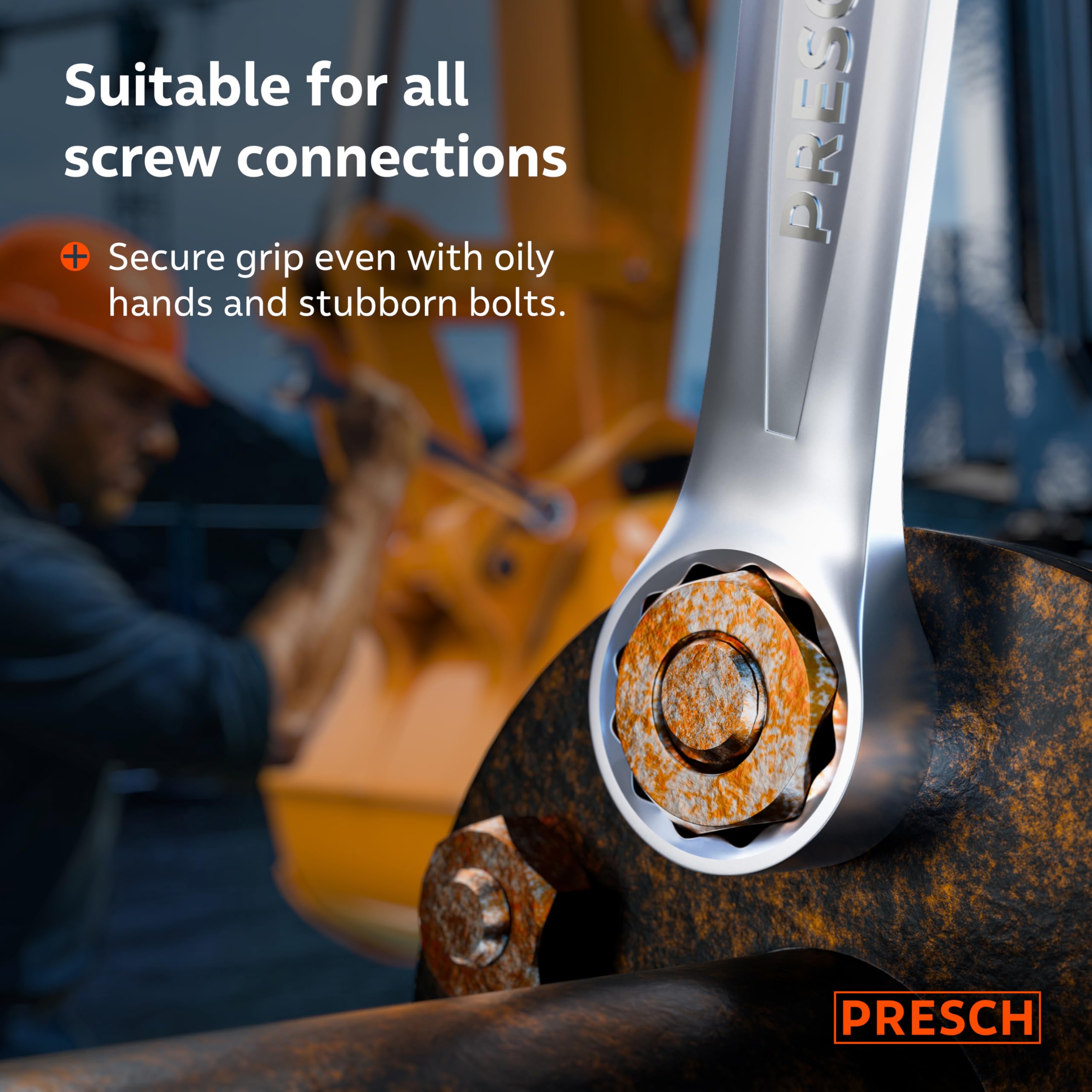 PRESCH Combination Spanner 24mm, Precision-machined & exceptionally Robust Spanner, 15° Angled for Tight-Space Work - Image 3